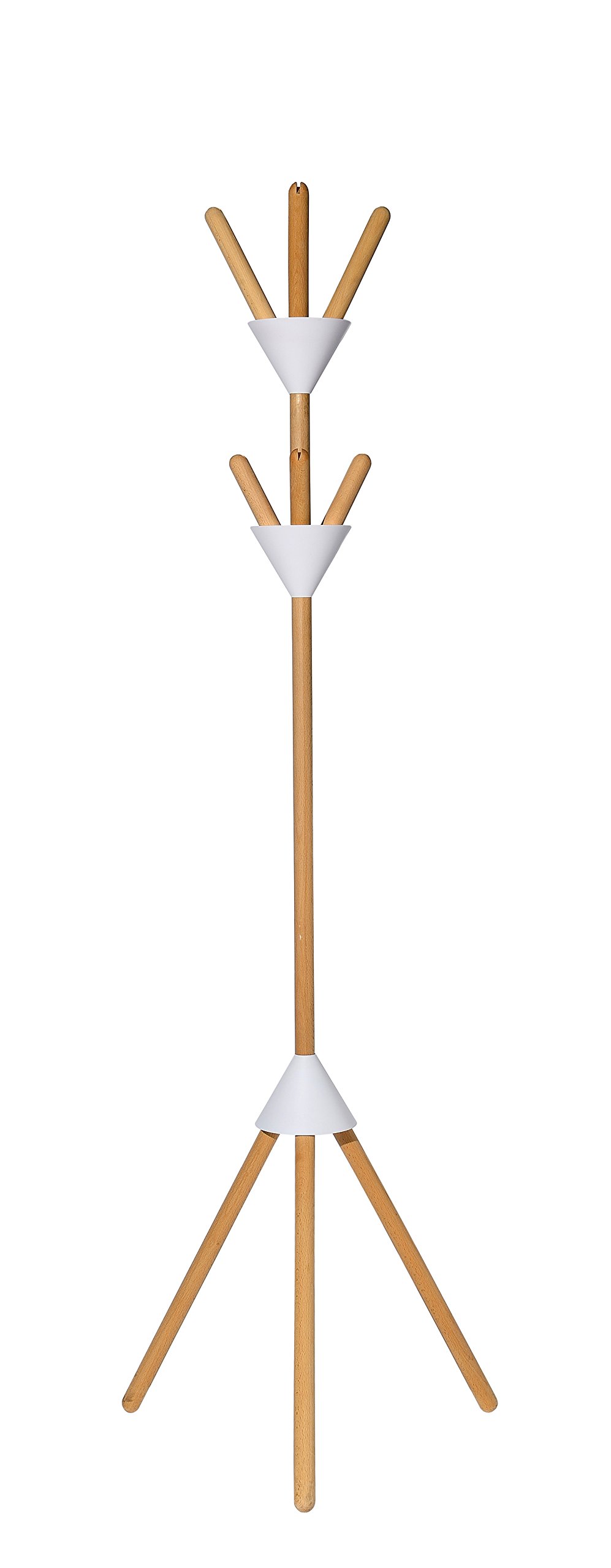 Alessi Pierrot Coat Stand - White Wood & Thermoplastic Resin Coat Rack for Entryway, Bedroom, or Office | Modern Coat Hanger with Shelf for Hats & Bags
