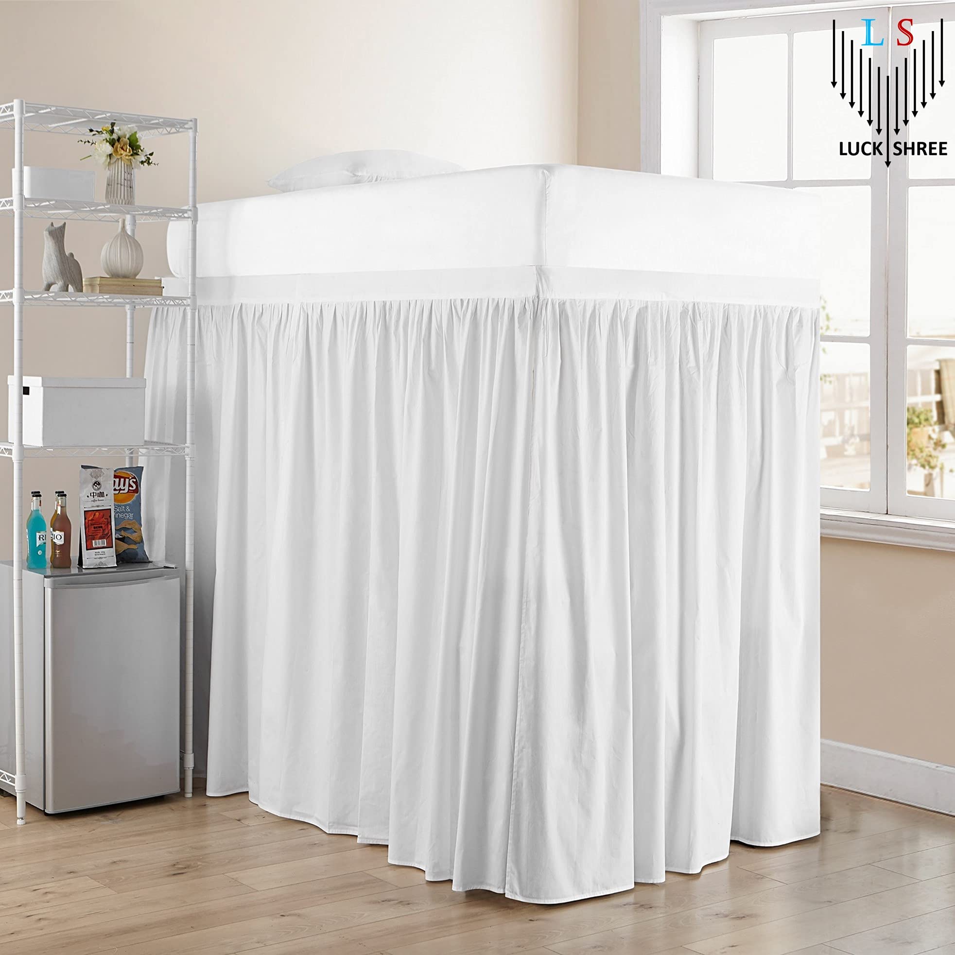 Premium 100% Egyptian Cotton 400-Thread-Count Twin XL Dorm Bed Skirt - 30
