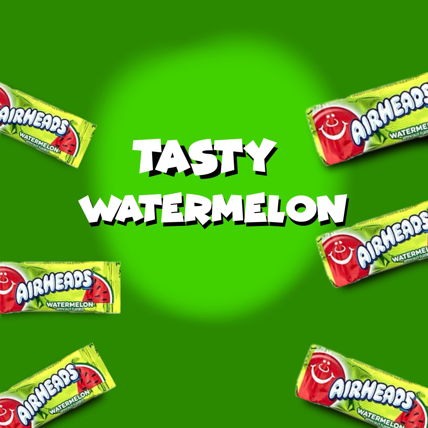 Airheads Mini Bars Watermelon Flavor - 80 Individually Wrapped Chewy Fruit Taffy Candies (2 lbs) | Gluten Free, Non-Melting Bulk Candy for Birthdays, Parties, Halloween & Office Snacks | Perfect for Candy Buffets, Pinatas & Pantry Stocking