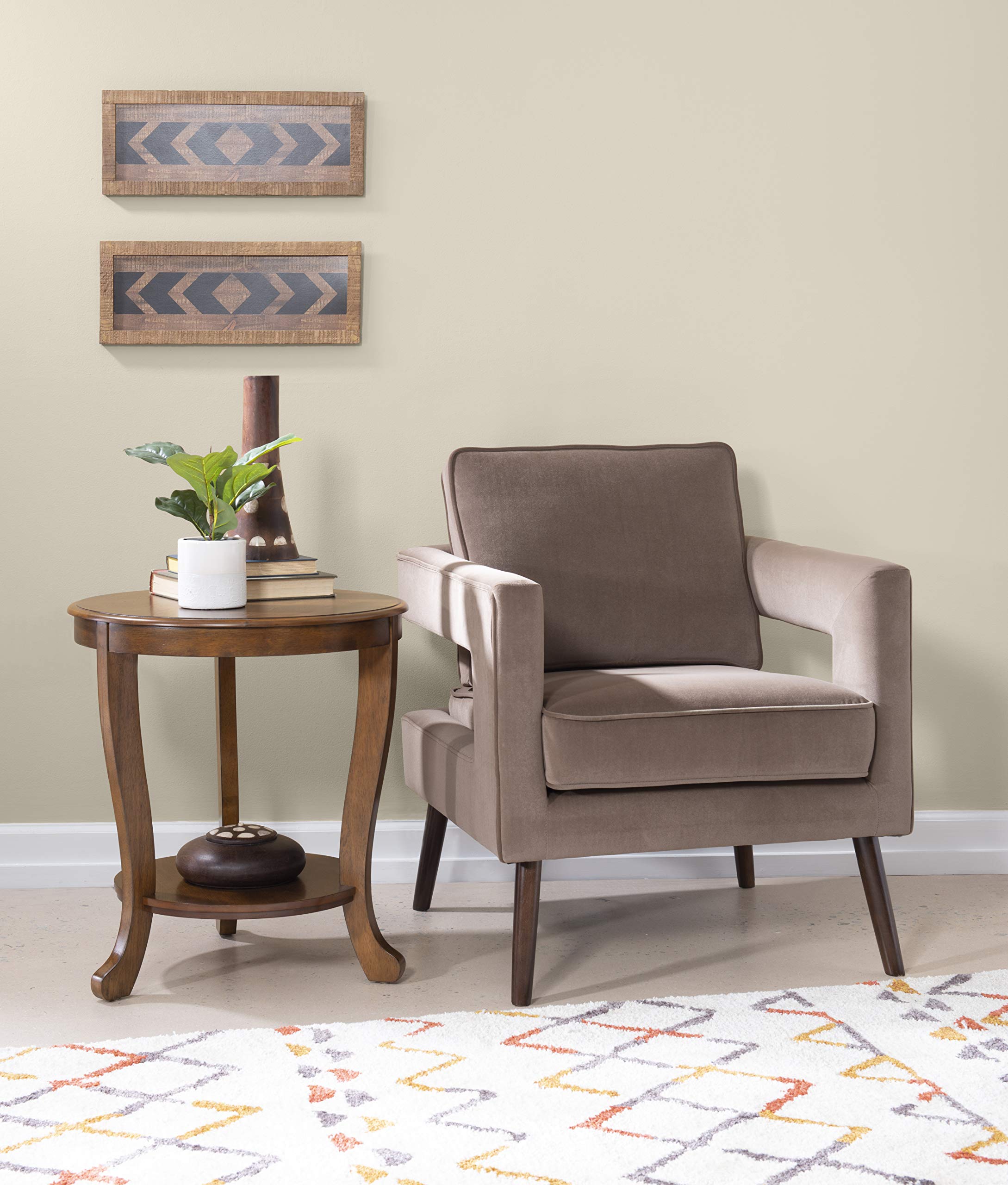 Powell Hazelnut Modern Classic Sabine Side Table - Stylish End Table for Living Room, Bedroom & Office - Perfect for Coffee, Books & Decor