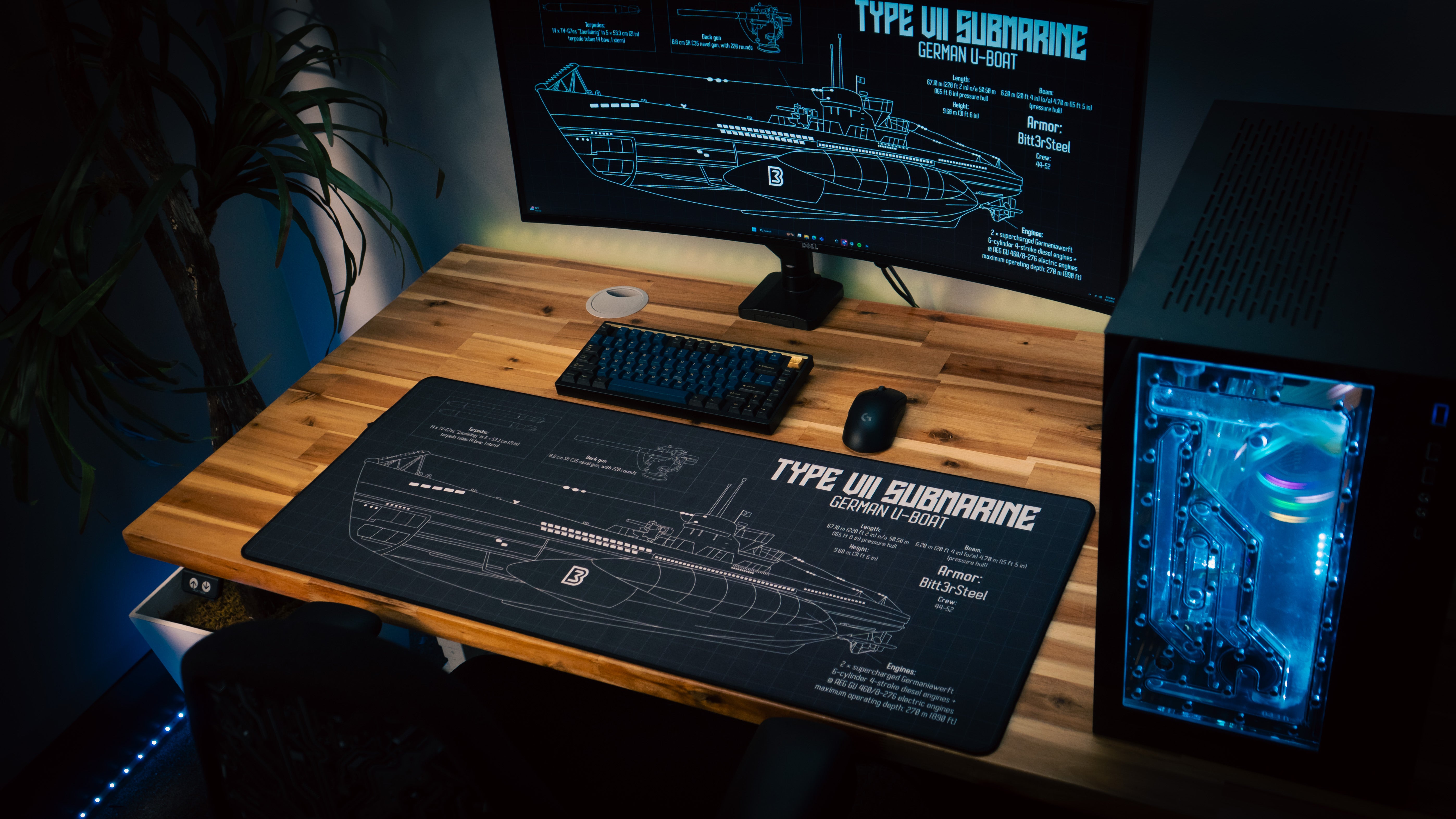 Bitt3rSteel Sealion Black Gaming Desk Mat - Premium Content Creator Collaboration Mouse Pad for PC, Mac, Laptop - Perfect for Streaming, Esports & Office Work