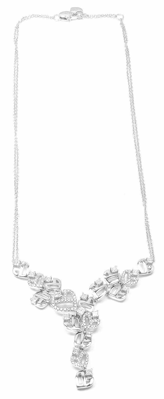 Authentic Damiani 18k White Gold Diamond Drop Necklace for Women | Elegant Pendant Jewelry Gift for Anniversary, Wedding & Special Occasions