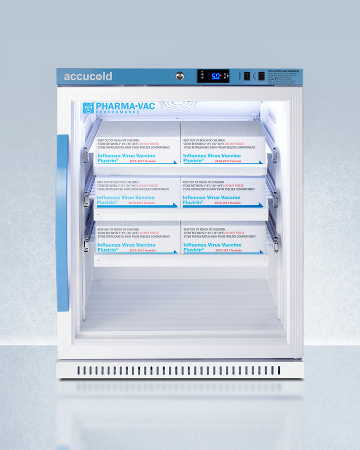 Accucold 6 Cubic Feet ADA Compliant Medical Vaccine Refrigerator with Removable Shelves - Perfect for Pharmacies, Clinics & Vaccine Storage Facilities