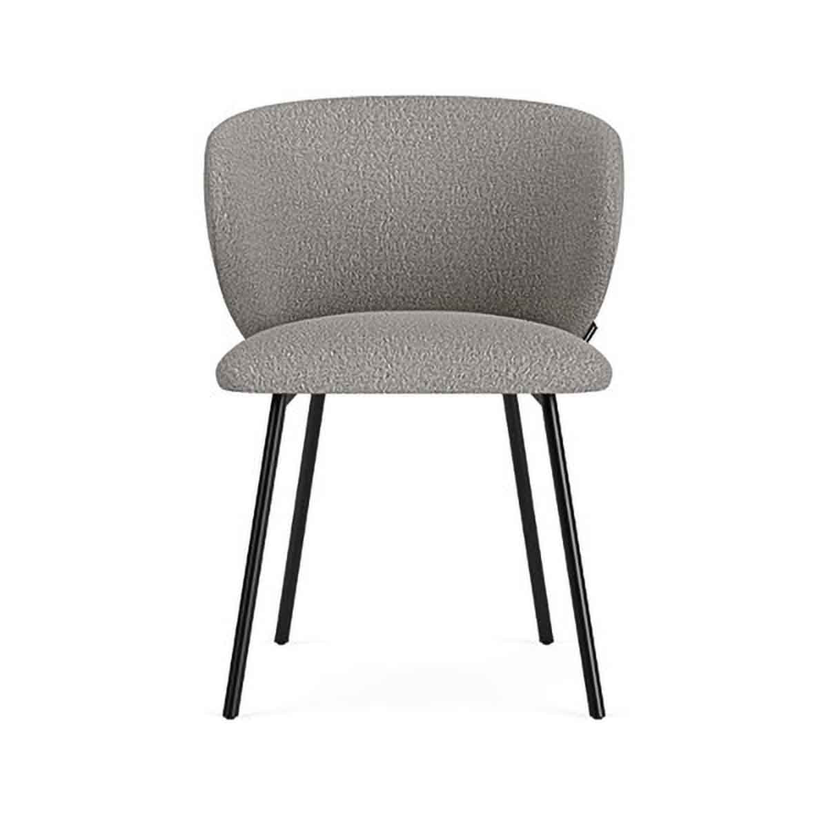 Ellie Boucle Dining Chair - Modern Upholstered Accent Chair for Kitchen, Dining Room, or Office - Soft Textured Fabric & Sturdy Wooden Legs - Perfect for Home Decor & Entertaining