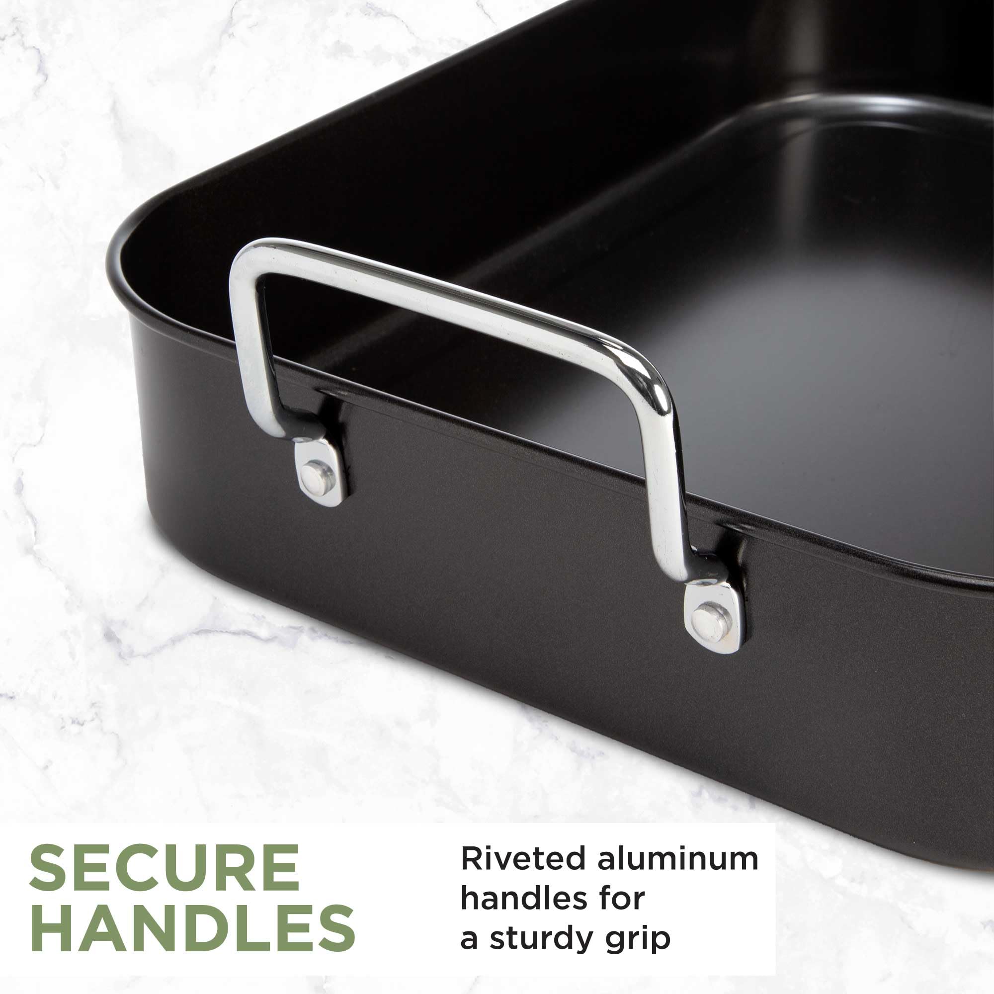 Premium Nonstick Roasting Pan with Rack - 16