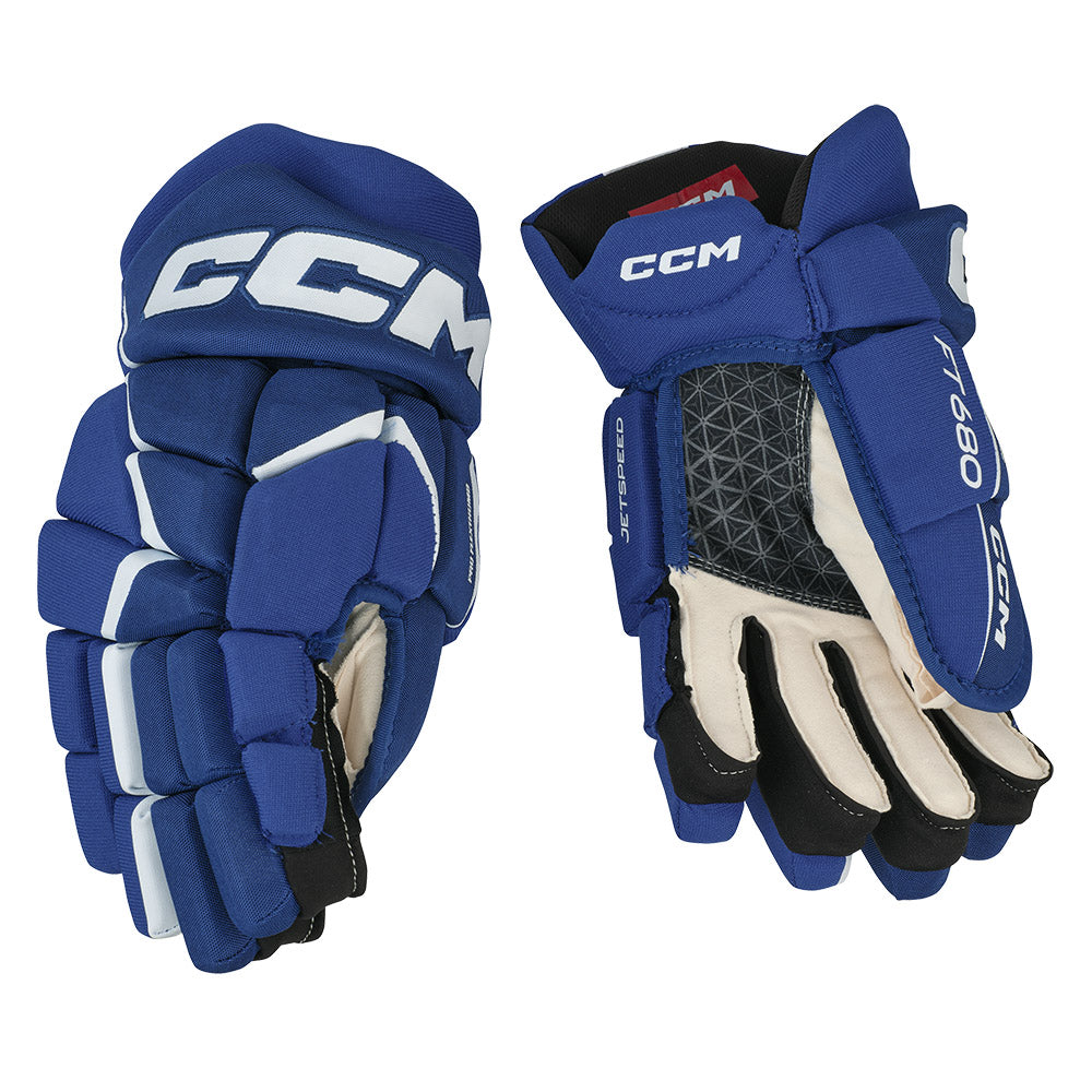 CCM Jetspeed FT680 Junior Ice Hockey Gloves - Youth Protective Gear for Ice Skating & Hockey Practice - Perfect for Games, Training & Winter Sports
