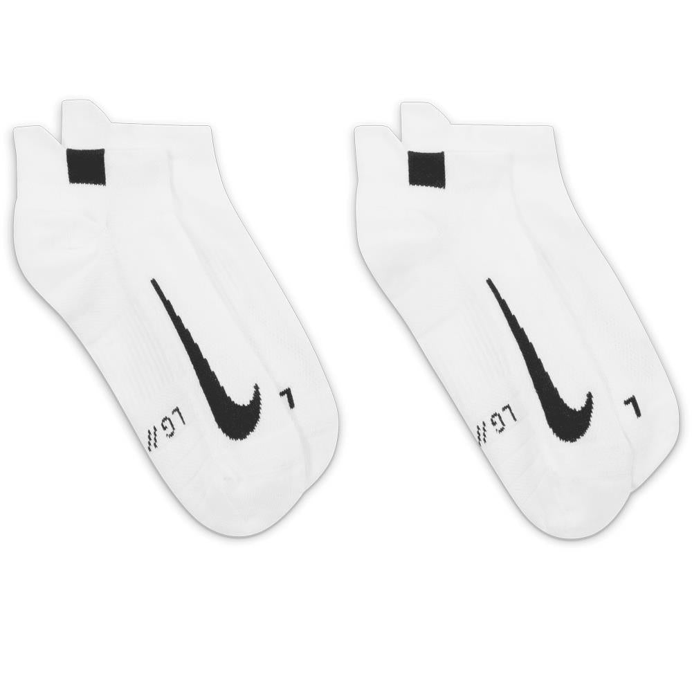 Nike Multiplier Max Low Cut 2 Pack Socks - White Athletic Socks for Running, Training & Everyday Wear