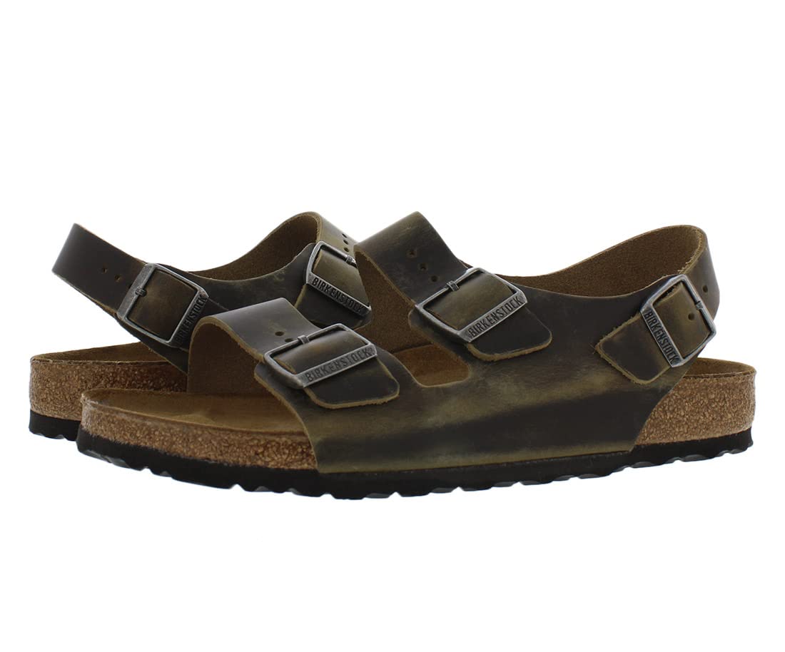 Birkenstock Men's Milano Comfortable Leather Sandals with Adjustable Straps - Perfect for Walking, Travel & Casual Outfits