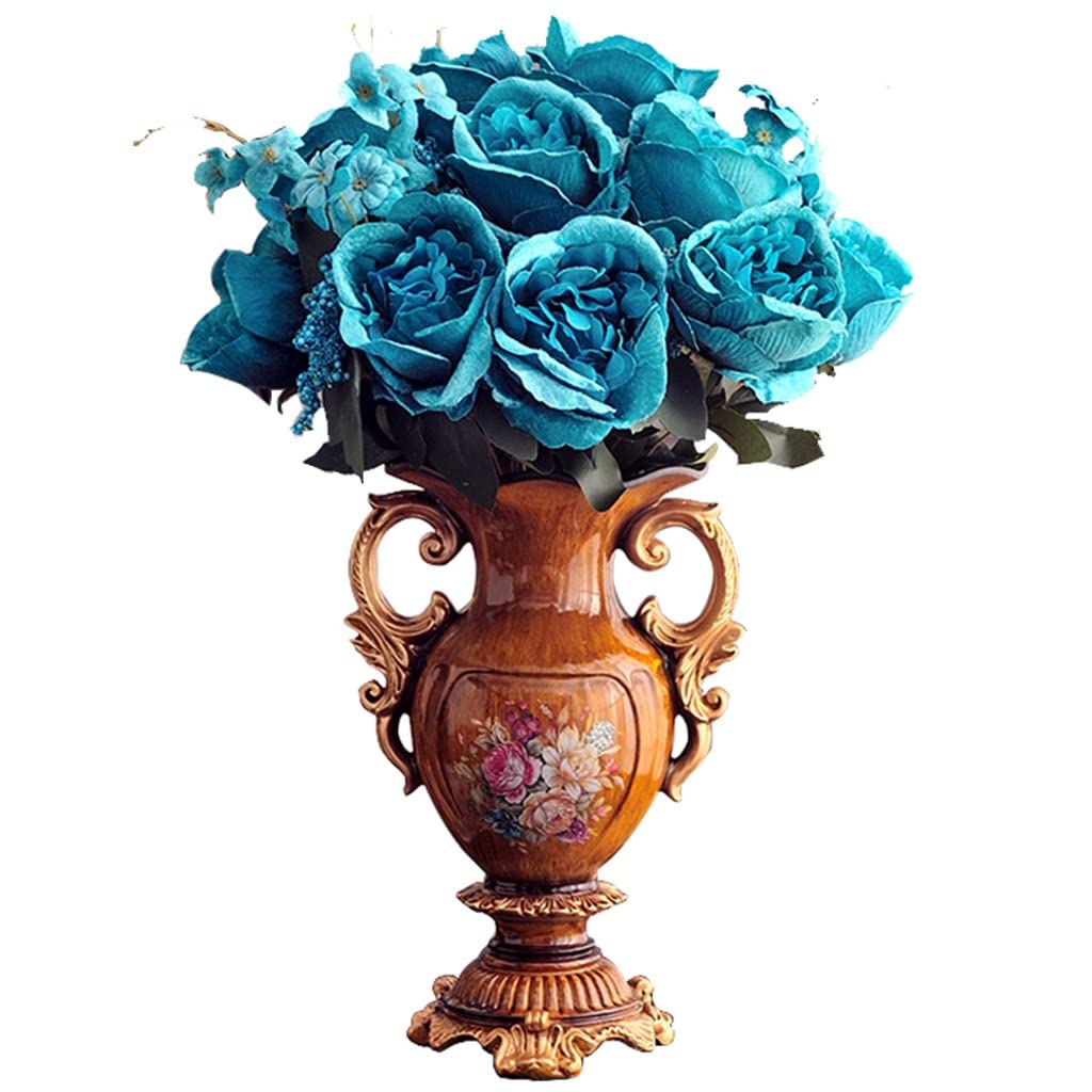 Vintage European Resin Floor Vase - Rustic Farmhouse Decor for Living Room, Home & Wedding Centerpiece - Perfect for Flowers, Plants & Table Decorations