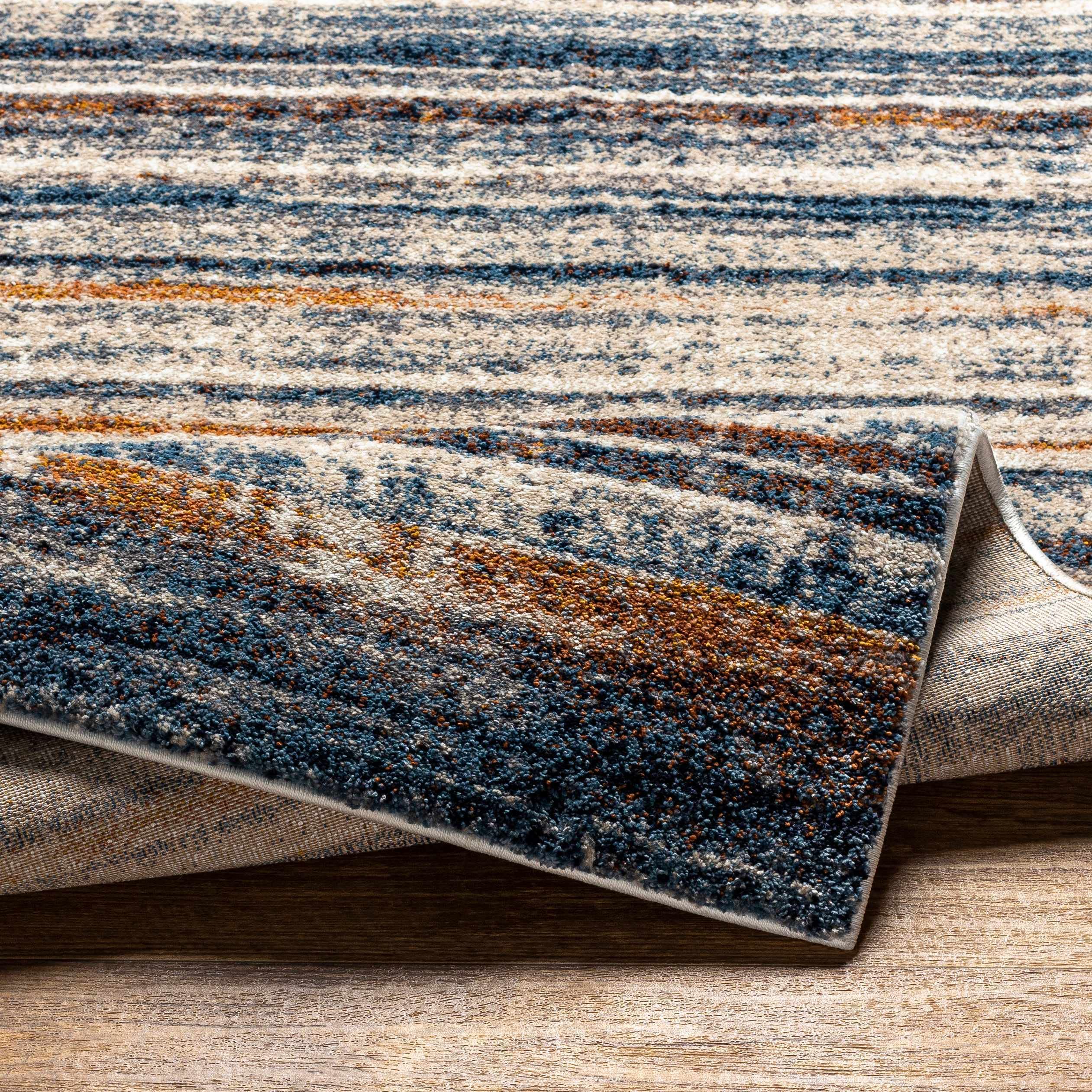 Premium Hauteloom Dumaguil Soft High Pile Area Rug for Living Room & Bedroom - 2' x 3' - Blue, Yellow, Brown - Plush Comfort for Home Decor