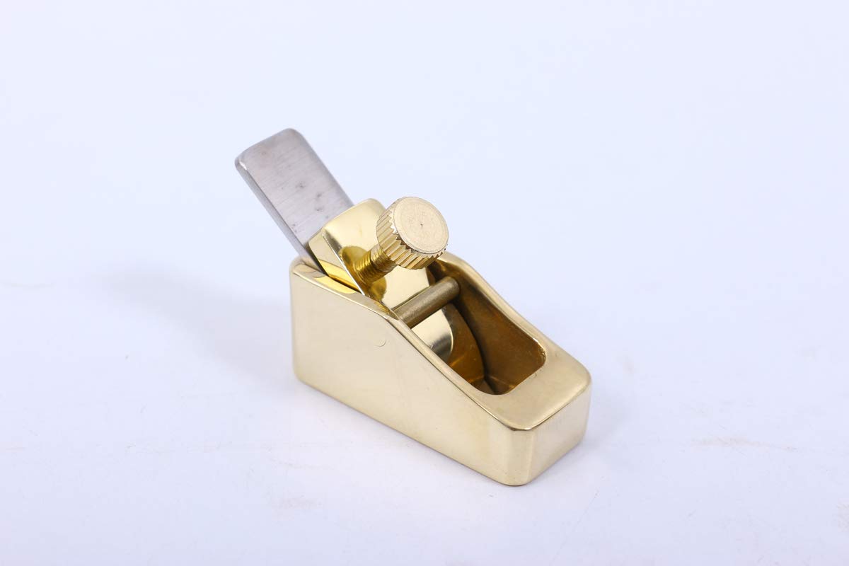 Premium Brass Mini Plane for Guitar & Violin Making - High-Quality Steel Blade Flat Bottom Luthier Tool | Perfect for Woodworking, Instrument Repair & Craft Projects