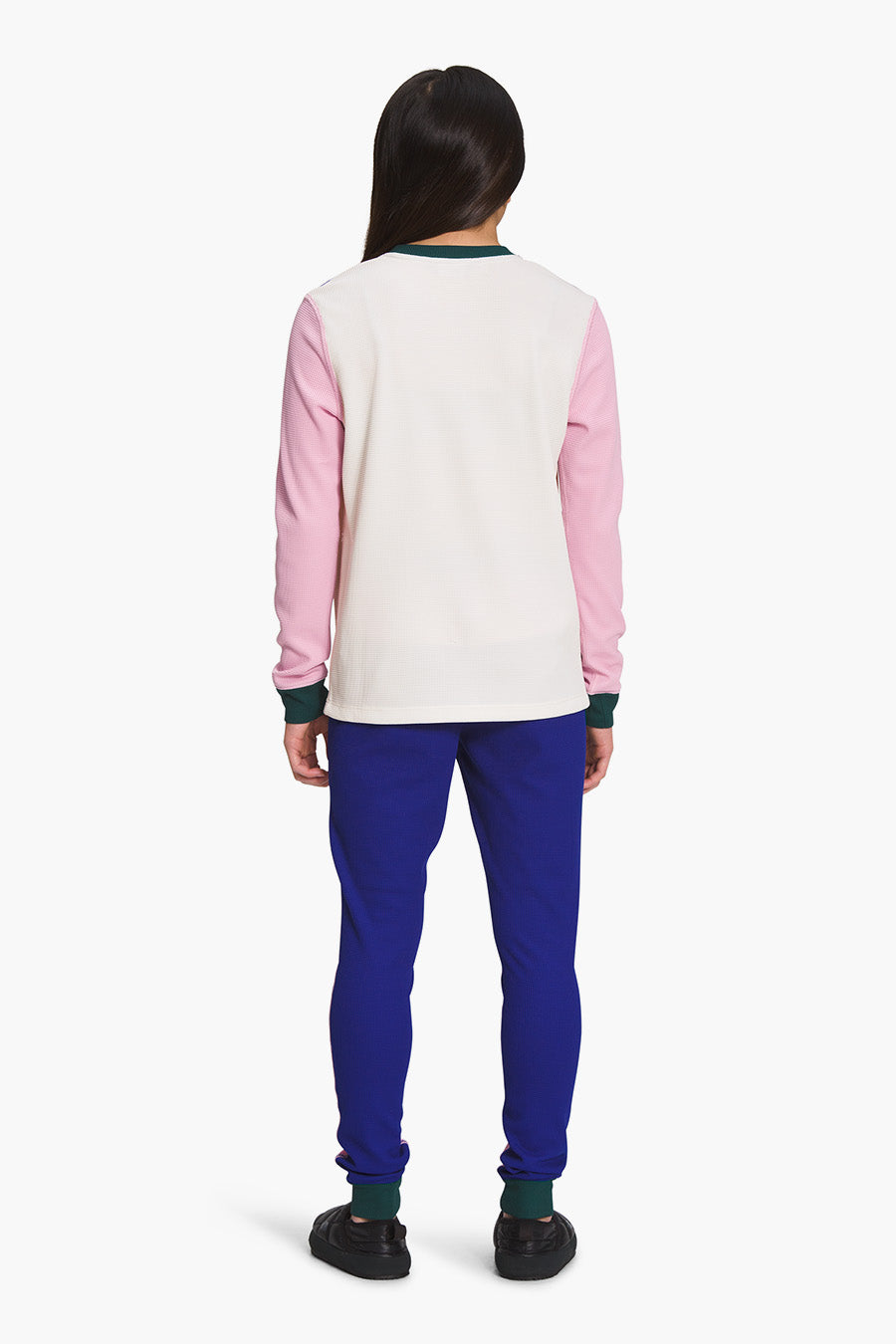 The North Face Girls' Waffle Baselayer Top - Thermal Long Sleeve Shirt for Teens in Cameo Pink | Winter Layering, Outdoor Activities & Cold Weather Comfort