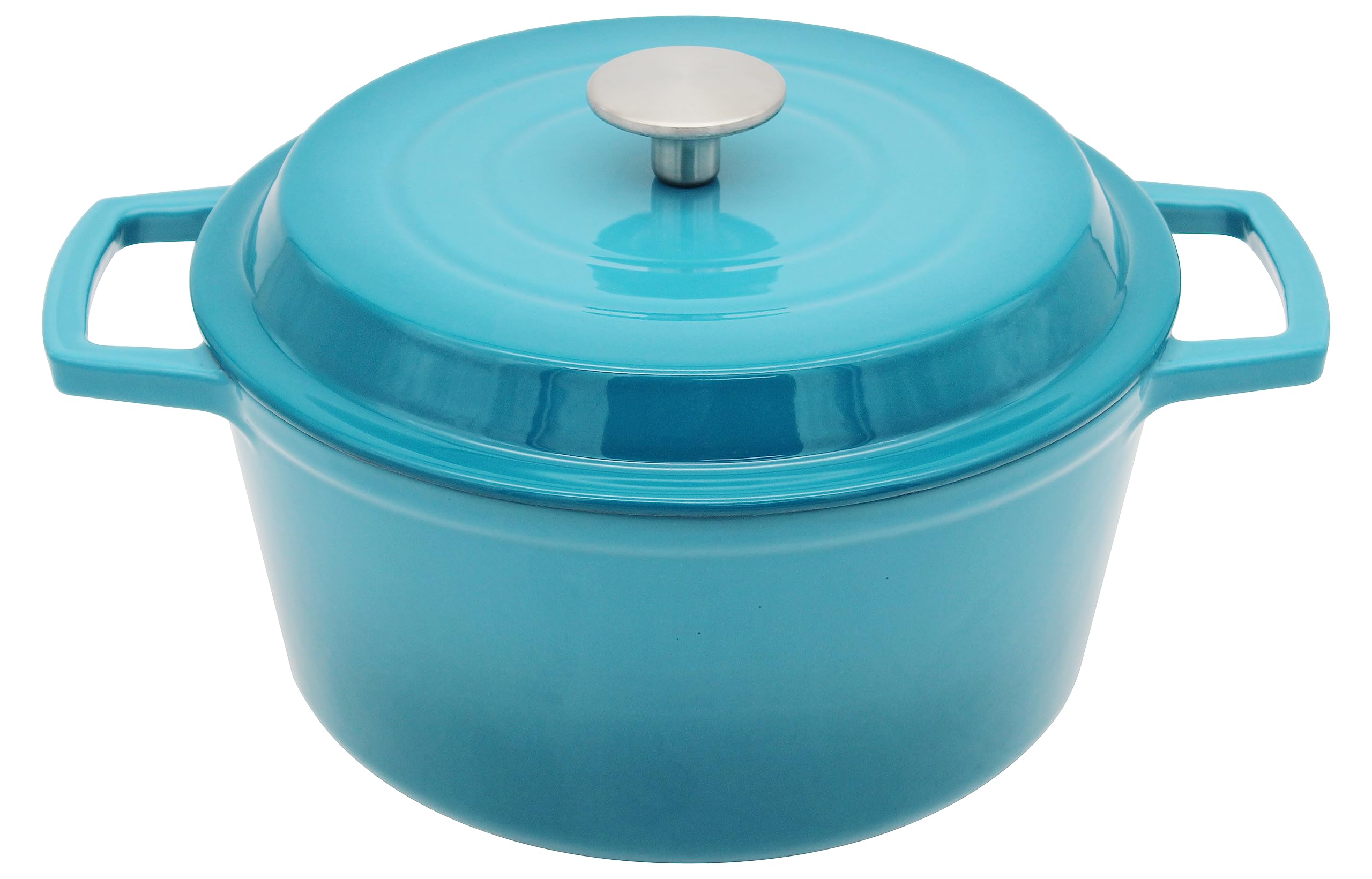 4.2 QT Enameled Cast Iron Dutch Oven with Non-Stick Interior - Multi-Purpose Cookware for Baking, Roasting & Braising - Compatible with All Cooktops & Dishwasher Safe - Perfect Gift for Family & Friends - Ideal for Camping, Home Cooking & Holiday Meals - Caribbean Blue