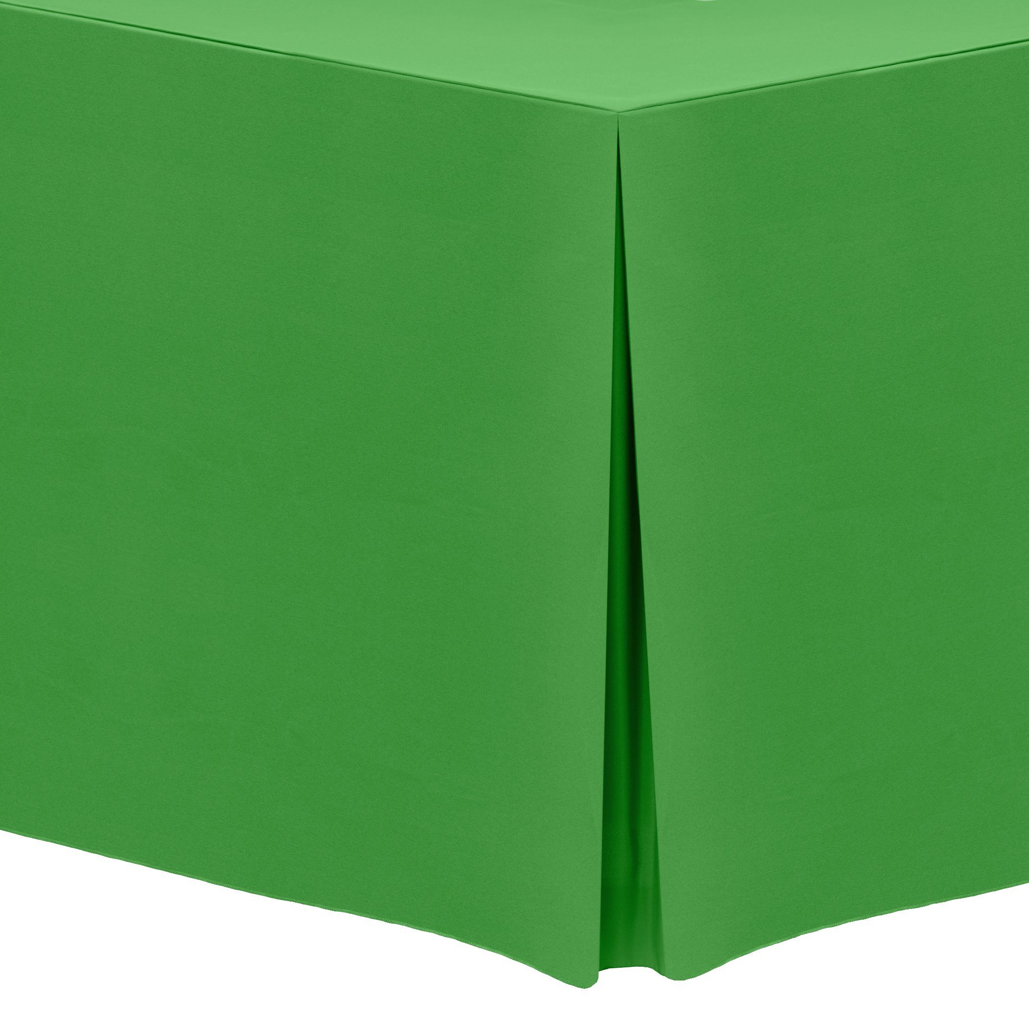 ULTIMATE TEXTILE - 2 Pack 6ft Polyester Fitted Tablecloth for 30x72-Inch Rectangular Tables, Kelly Green - Perfect for Parties, Weddings & Dining Events