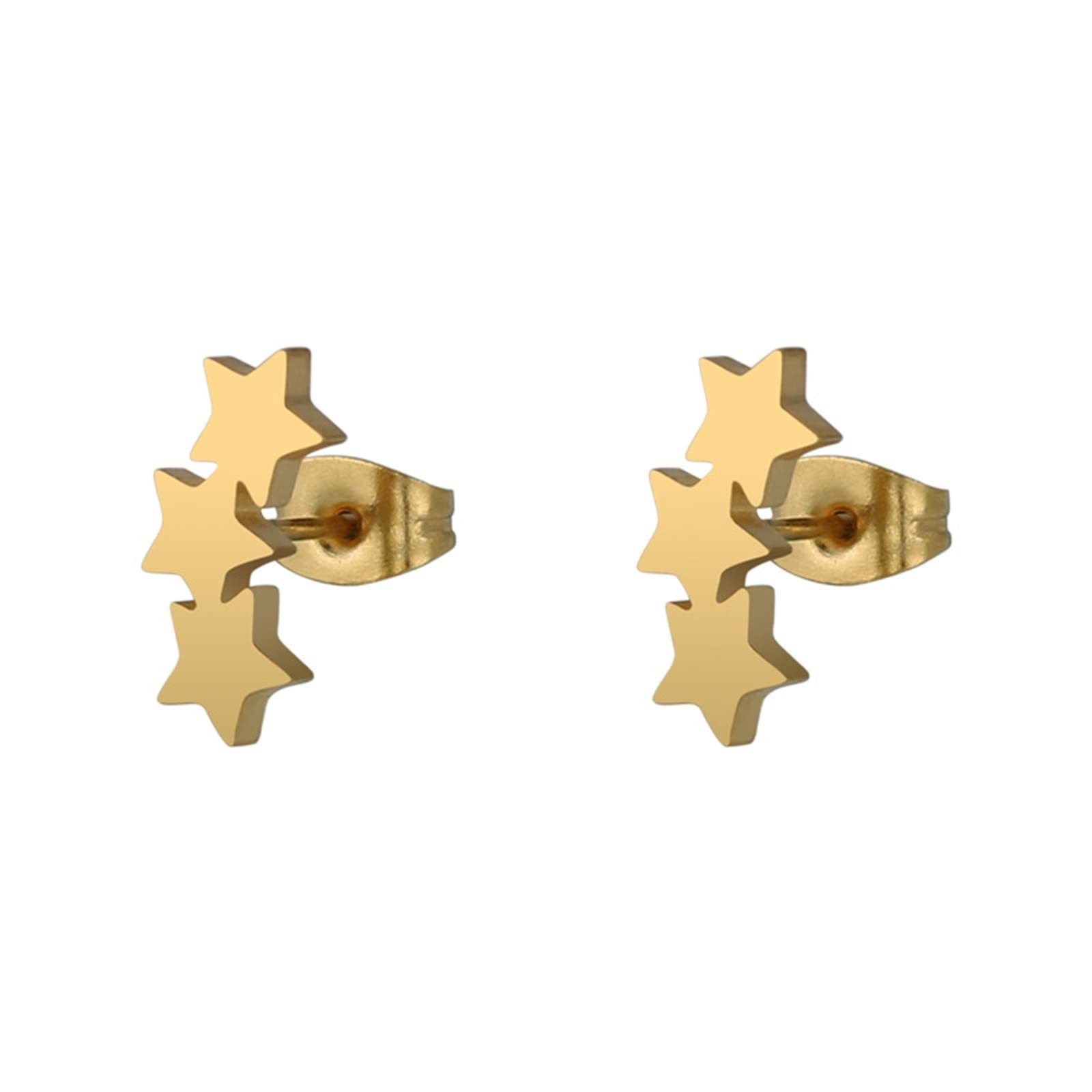 Musihy Stainless Steel Stud Earrings for Women - Trendy Multi-Star Fashion Jewelry | Perfect for Everyday Wear, Parties & Gifts