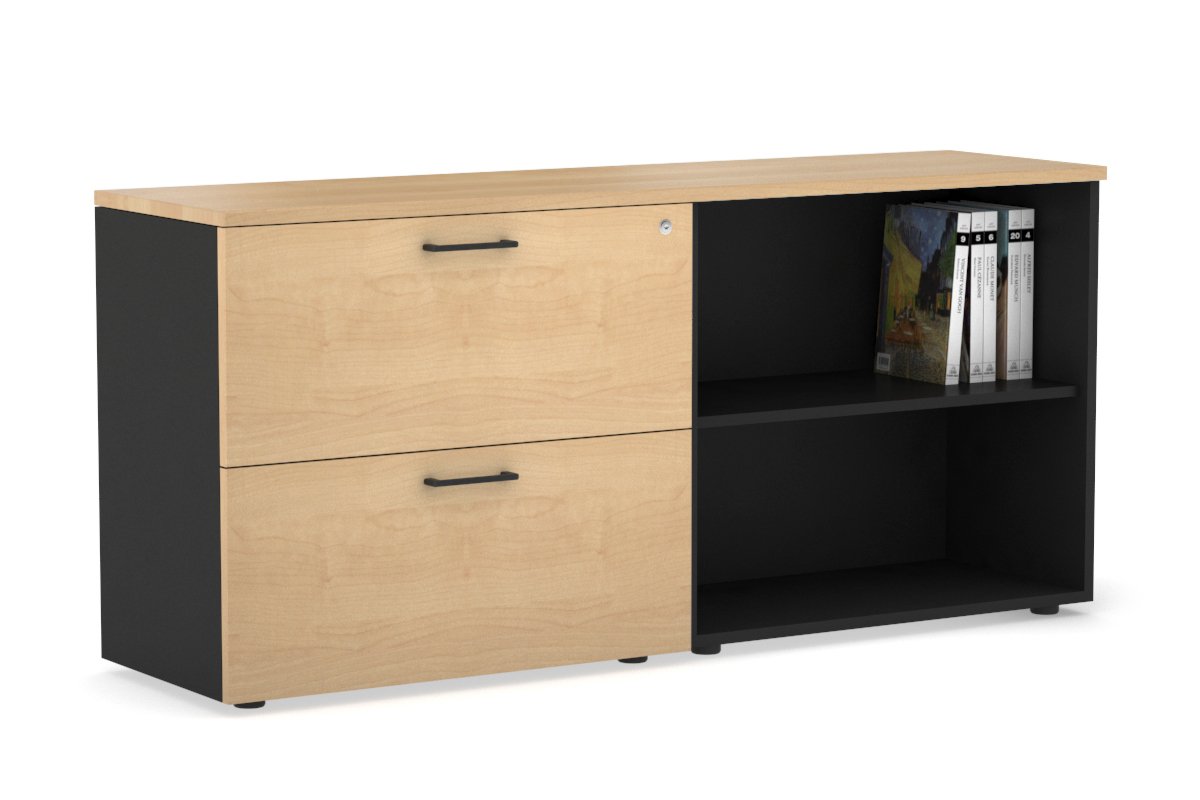 2-Drawer File Cabinet with Open Storage Shelf - Compact Office Organizer for Documents, Supplies & Stationery - Perfect for Home, Office & Workspace Organization
