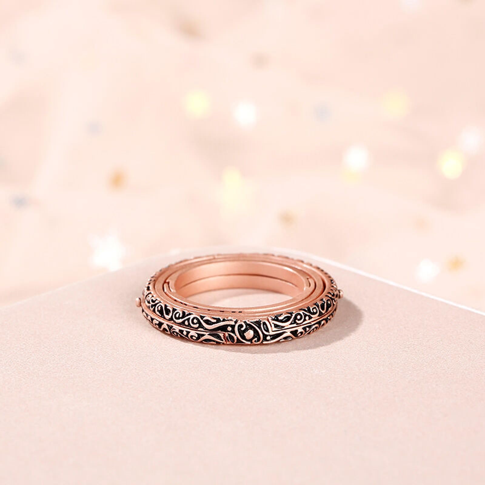 Jeulia Open Astronomical Sphere Ball Ring for Men & Women - 925 Sterling Silver Foldable Comic Finger Ring with Free Chain - Couple Lover Jewelry Gift for Anniversary, Valentine's Day & Romantic Occasions