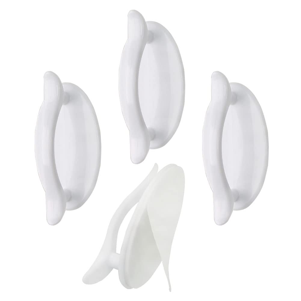 8 Pack Self-Adhesive Cabinet Knobs - No Drill, No Damage Furniture Handles for Drawers, Dressers, Bathroom & Kitchen Cabinets - Easy Install White Pulls (Perfect for Renters & DIY Home Decor)