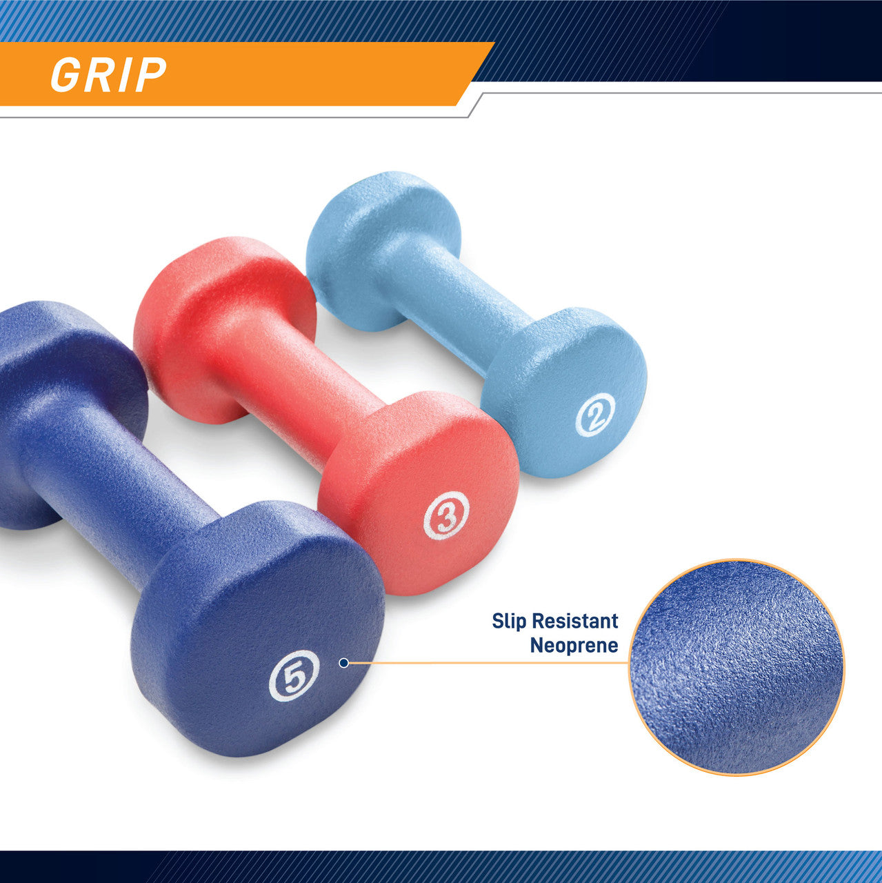 3 Pair Neoprene Dumbbell Set with Carrying Case | Marcy NDS 21.1 for Home Gym, Strength Training & Fitness Workouts