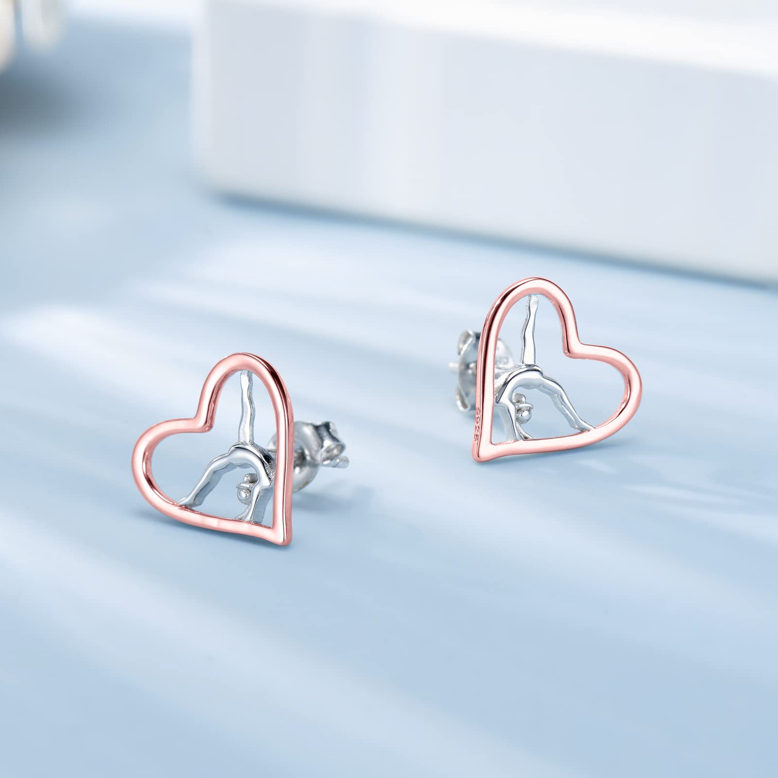 Sterling Silver USA Gymnastics Stud Earrings for Women - 925 Silver Sport Jewelry, Birthday & Christmas Gifts for Gymnasts - Perfect for Training, Competitions & Team Spirit