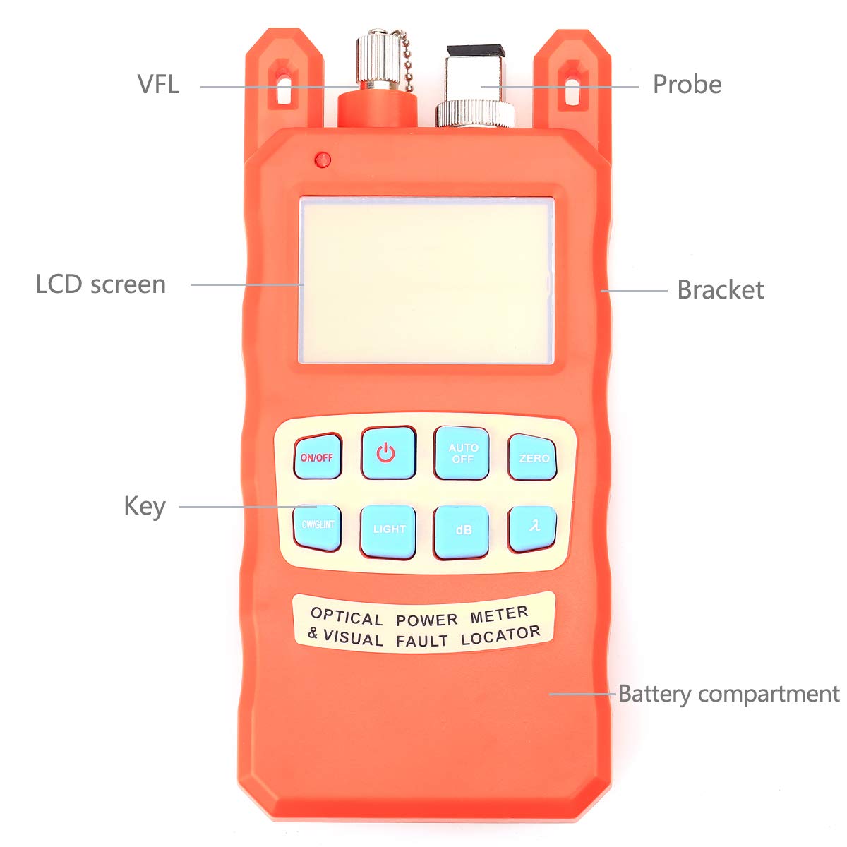 **Handheld Fiber Optic Power Meter & Visual Fault Locator - 20KM Portable Cable Tester for Network Maintenance, Installation, and Troubleshooting (Ideal for Telecom, Data Centers & Home Fiber Optic Setup)**