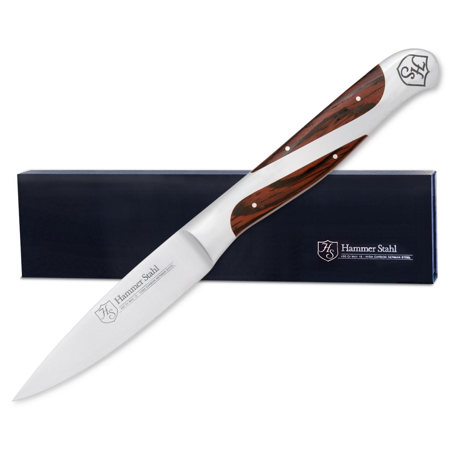 Hammer Stahl 3.5 Inch Paring Knife - Sharp Stainless Steel Kitchen Knife for Peeling, Slicing & Precision Cutting - Perfect for Fruits, Vegetables & Cooking Prep
