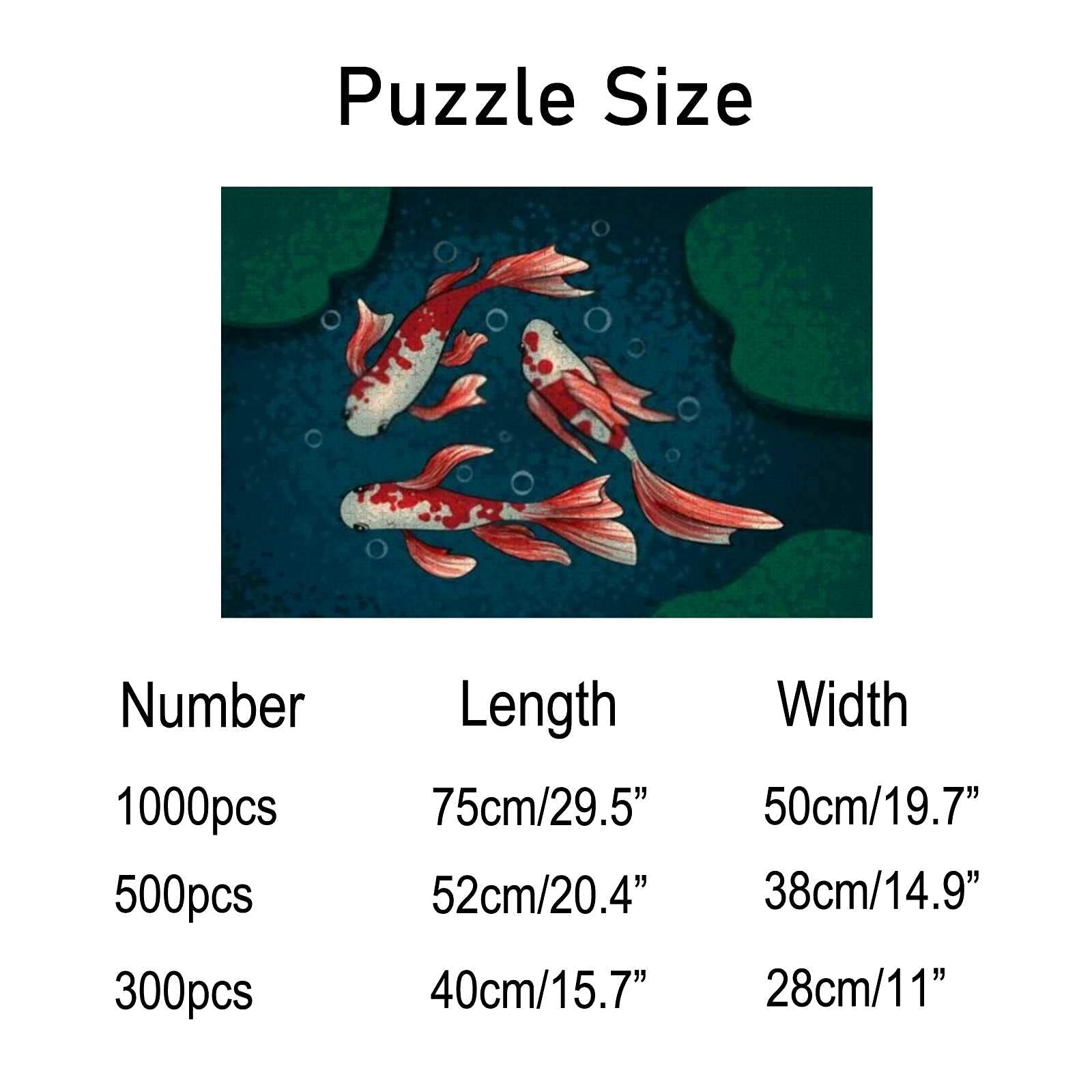 500-Piece Asian Koi Fish Jigsaw Puzzle for Adults, Teens & Kids - Creative Gift, Family Game Night Activity - Multiple Sizes Available for Home Decor & Relaxation