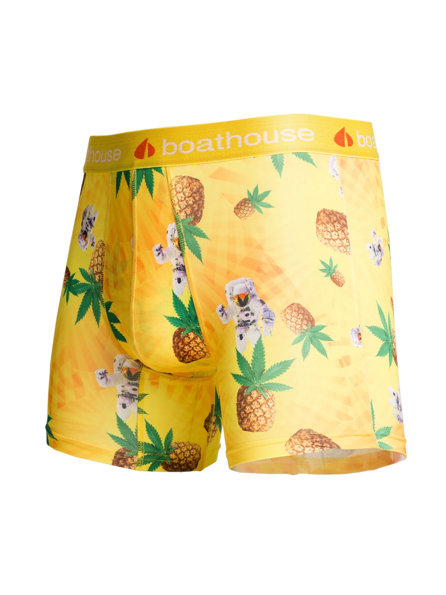 BOATHOUSE NOVELTY BOXER BRIEF - PINEAPPLE WEED PRINT - Comfortable & Fun Underwear for Men - Perfect for Beach, Lounge & Casual Wear