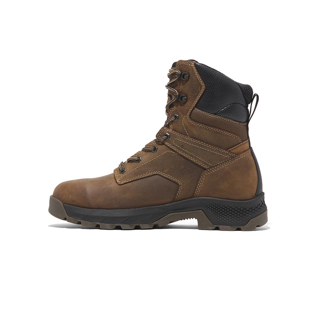 Titan® Ev 8 Inch Waterproof Full Grain Leather Work Boots for Men - Medium Brown - Durable Safety Boots for Construction, Hiking & Outdoor Work
