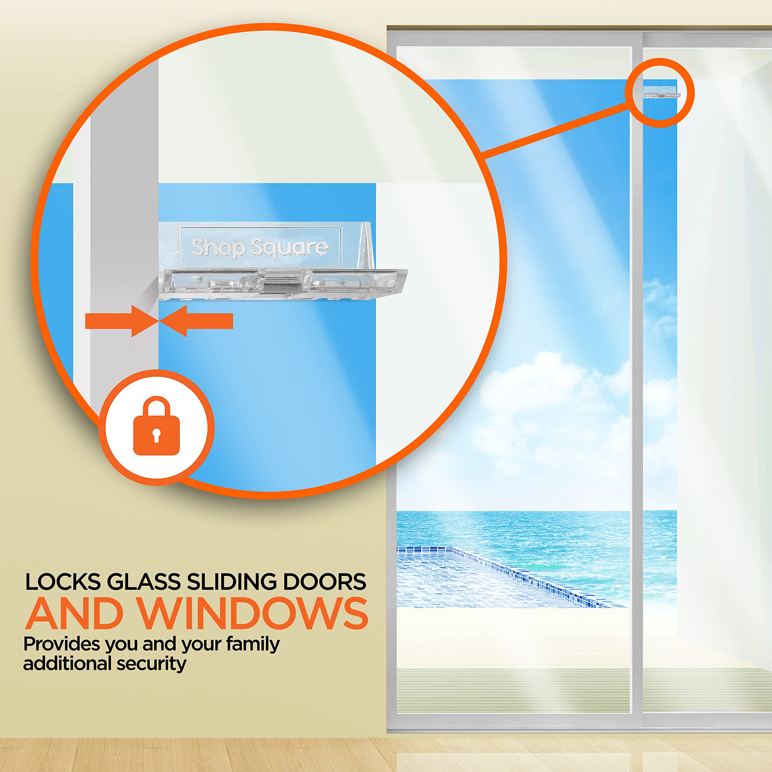 4 Pack Sliding Glass Door Locks for Home Security - Child Safety Window Stoppers with Extra Strong Adhesive | Patio Door & Window Security for Kids & Pets