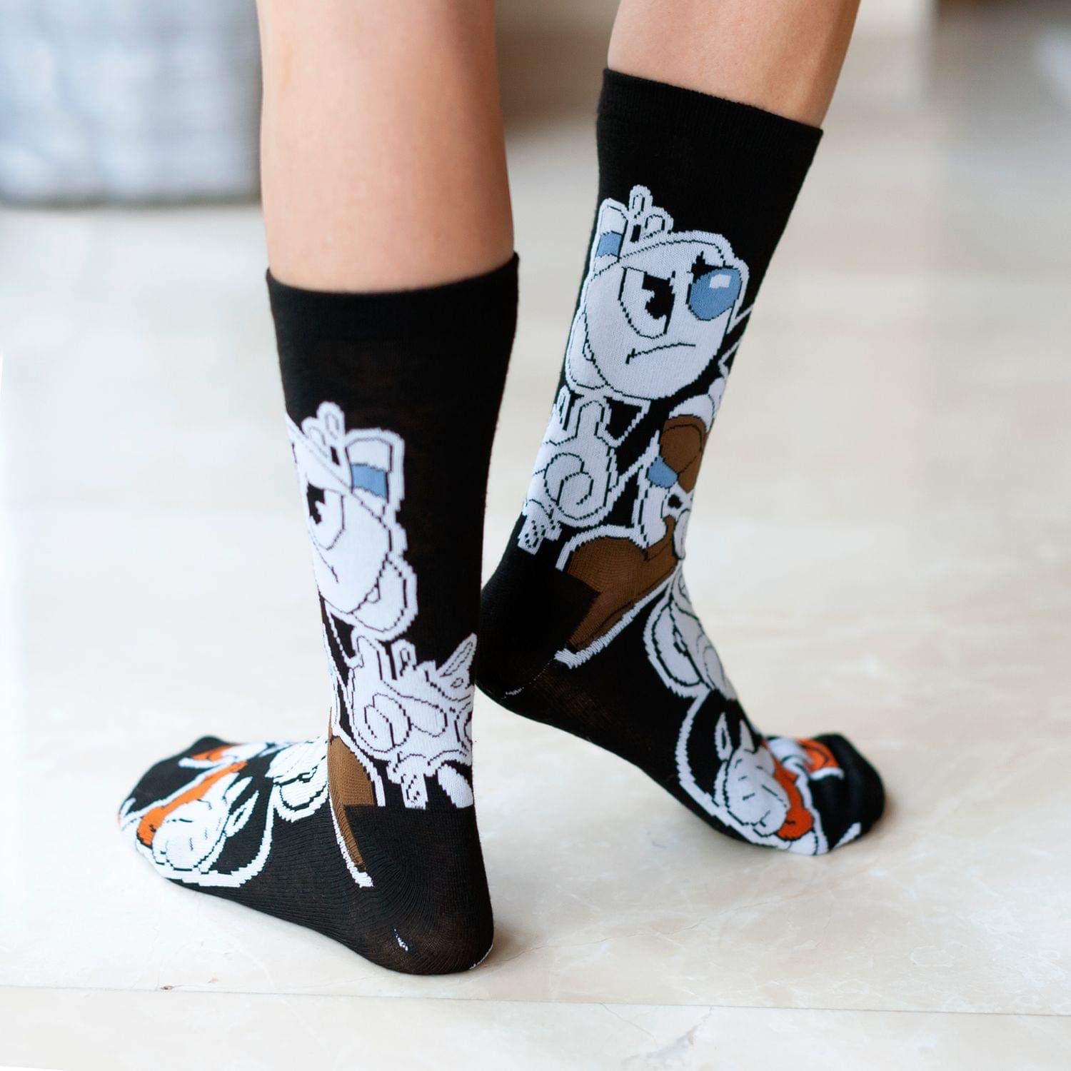Cuphead Collectible Socks for Men - Officially Licensed Bang Bang Crew Socks - Perfect for Gaming, Cosplay, and Everyday Wear