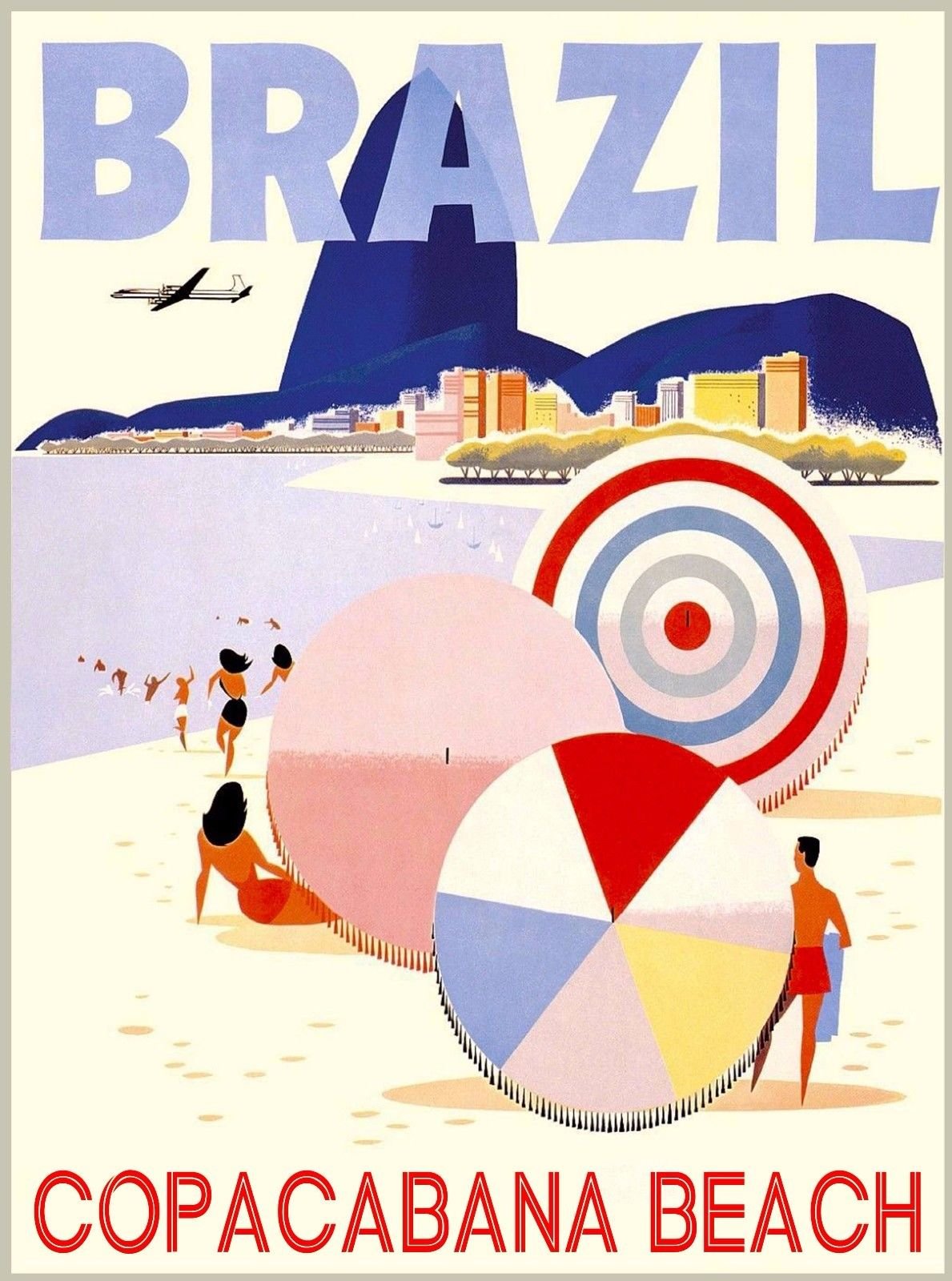 Brazil Rio de Janeiro Beach Souvenir Magnet - Vintage South America Travel Collectible for Fridge, Office & Home Decor