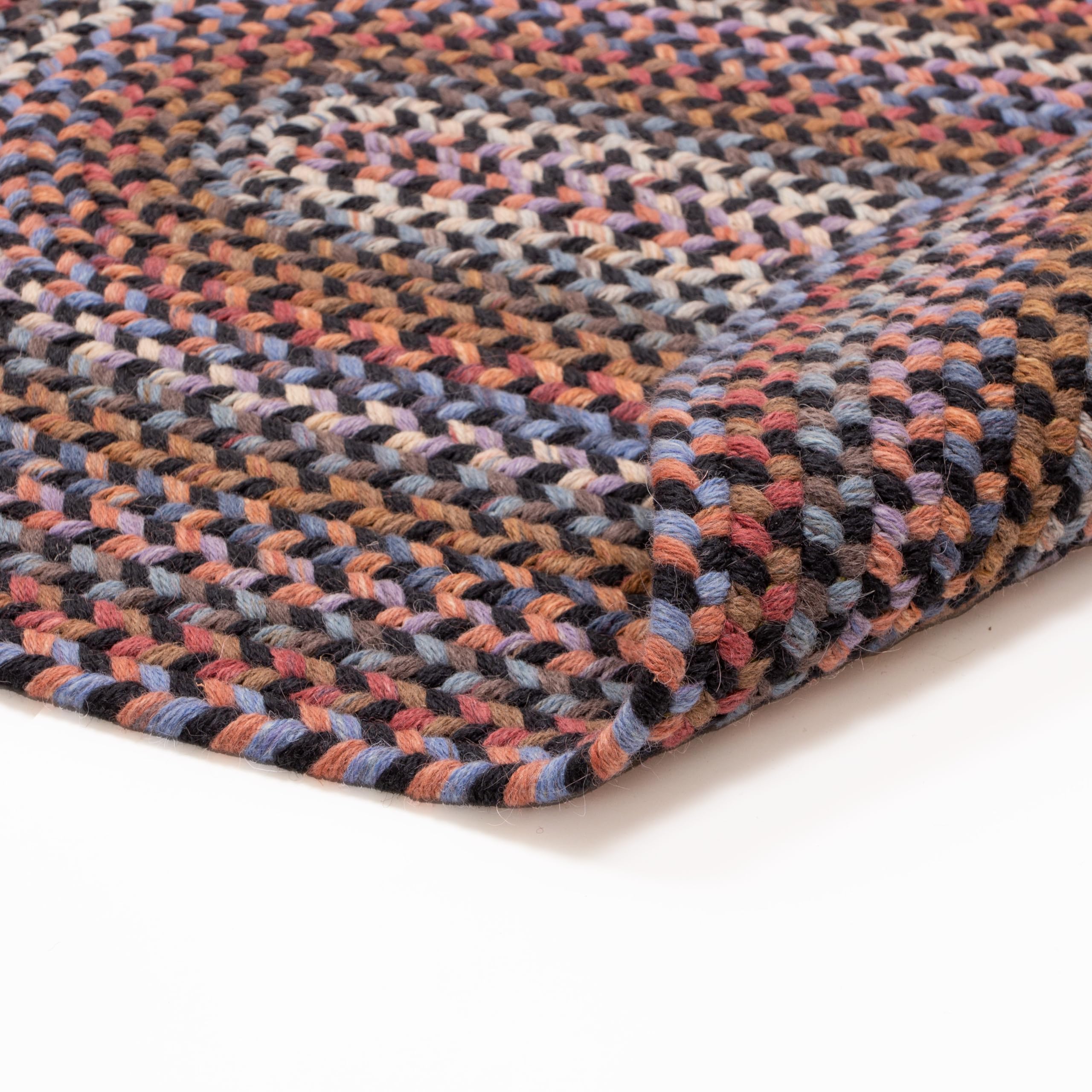 Premium Wool Braided Area Rug - Soft & Reversible Woven Runner Rug - Handmade in USA - Black, 2' x 6' - Perfect for Hallways, Living Rooms & Bedrooms