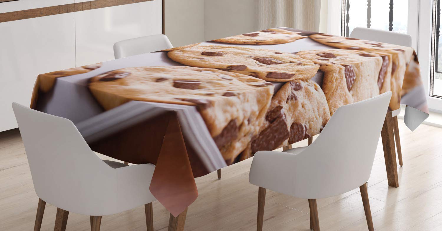 Ambesonne Chocolate Chip Cookie Tablecloth - 60