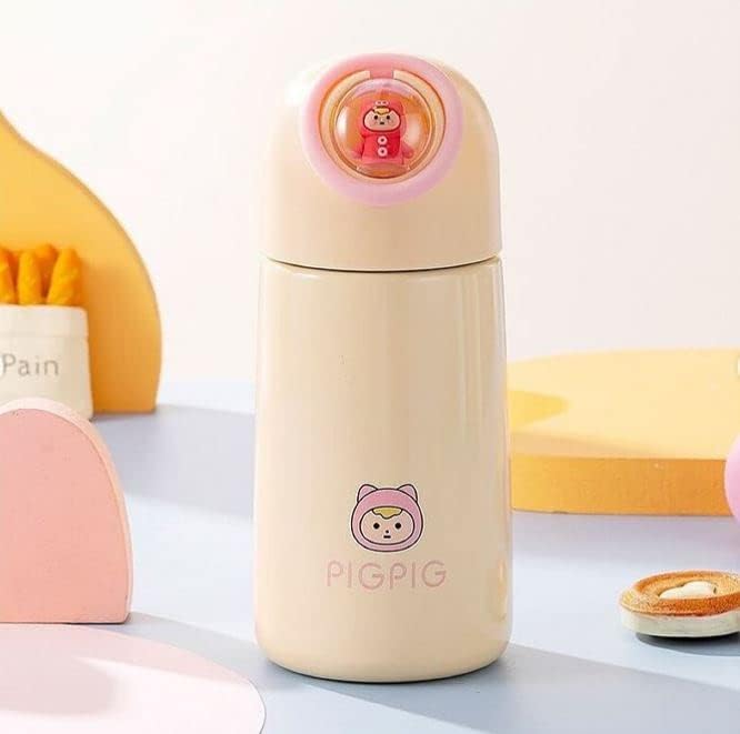 **GLOBALAAZ Kids Insulated Stainless Steel Water Bottle – 400ml Double Wall Vacuum Thermos Flask, Leak-Proof & BPA-Free – Perfect for School, Sports & Outdoor Activities (White)**