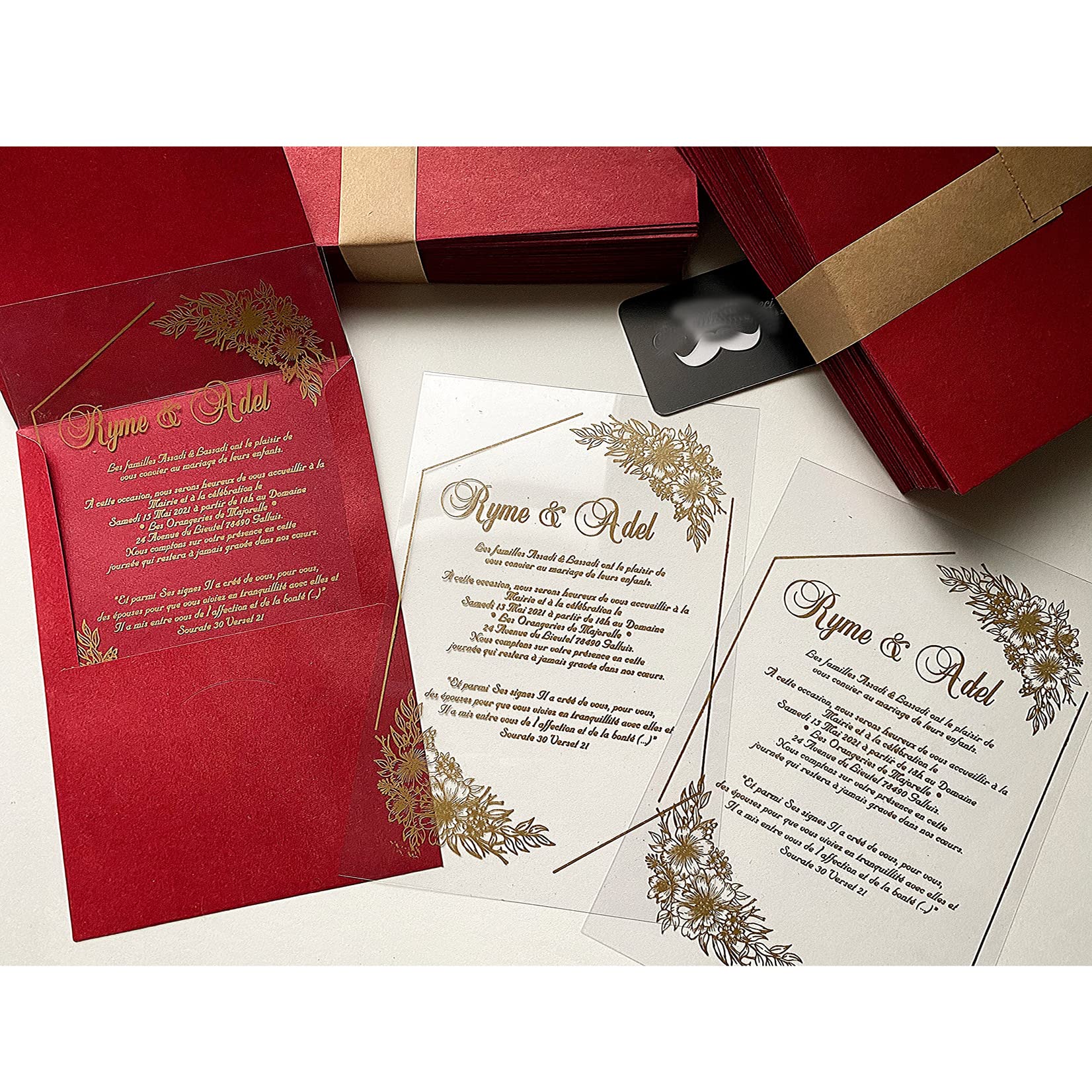 AERICKON 100pcs Custom Wedding Party Christmas Birthday Easter Thanksgiving Invitation Cards - Handmade Romantic Greeting Cards for Special Events & Celebrations