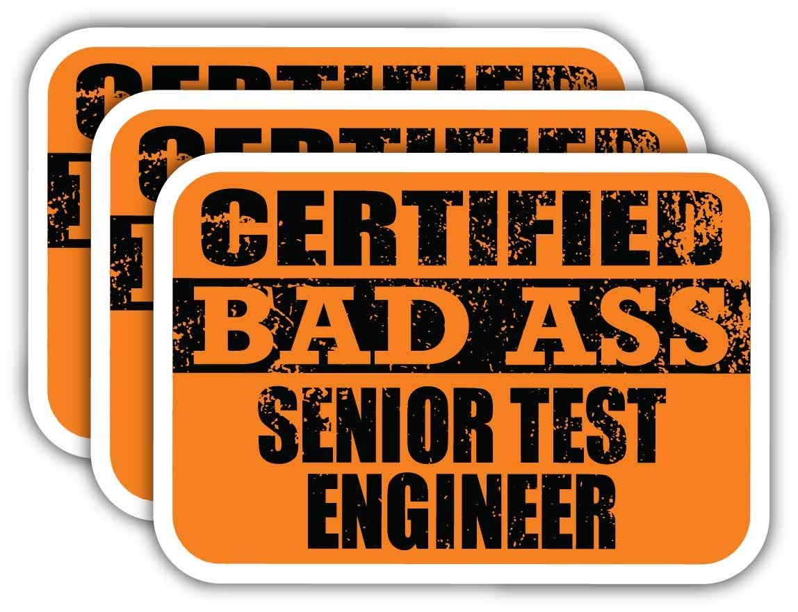 Certified Senior Test Engineer Stickers - Funny Job Gift for Laptops, Cars & Work Gear