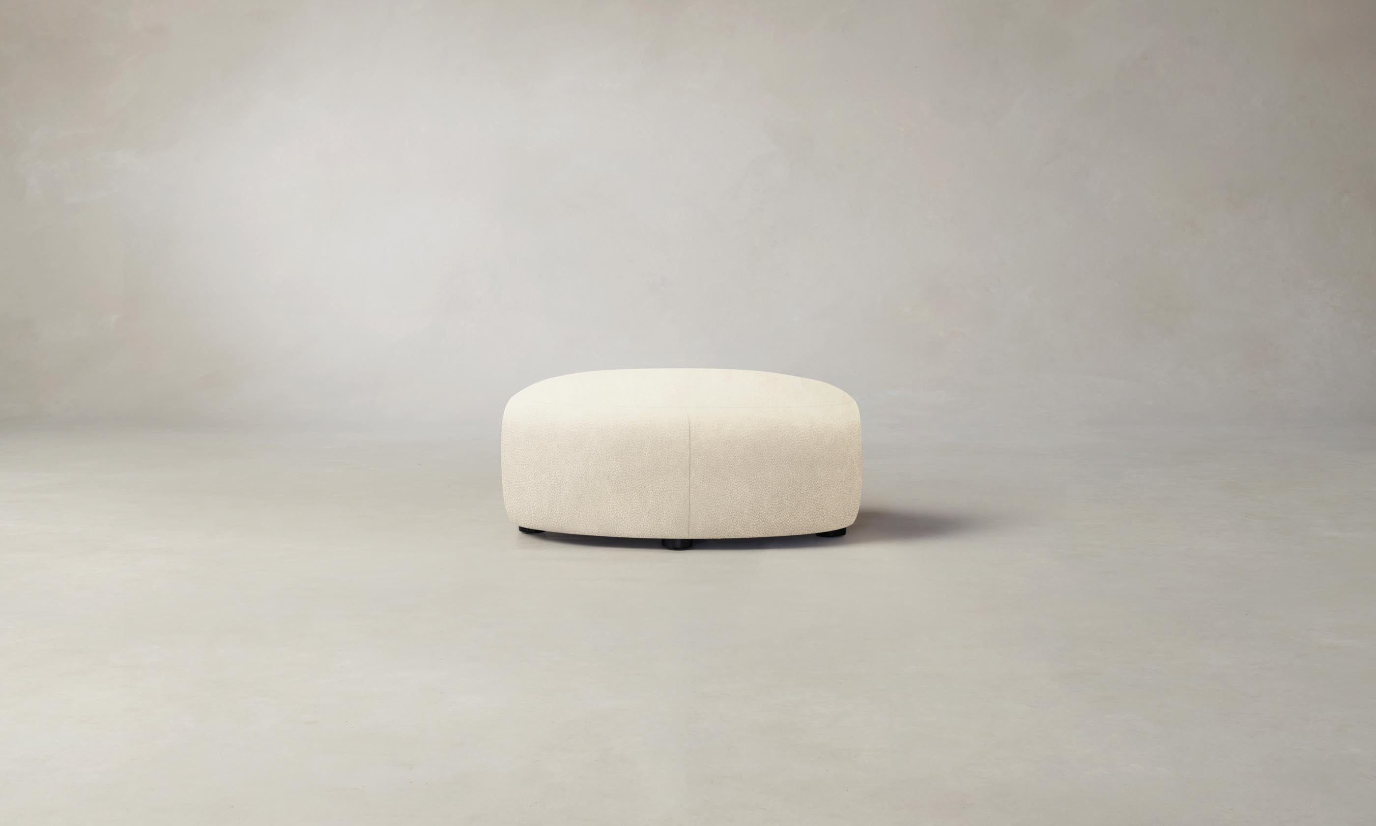 Premium Tuscan Leather Chelsea Ottoman - Elegant Footrest & Storage Bench for Living Room, Bedroom, or Office - Bisque Color