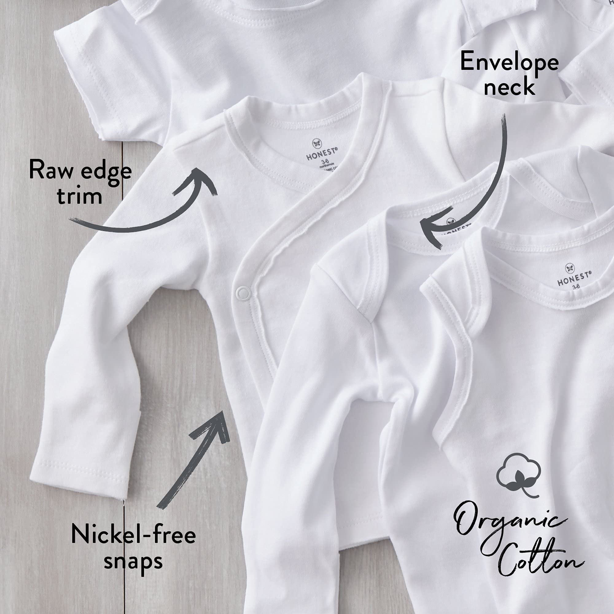 HonestBaby 50-Piece Organic Cotton Newborn Essentials Gift Set - 100% Soft Baby Clothes for Boys, Girls & Unisex Infants | Perfect Baby Shower Gift & First Outfit