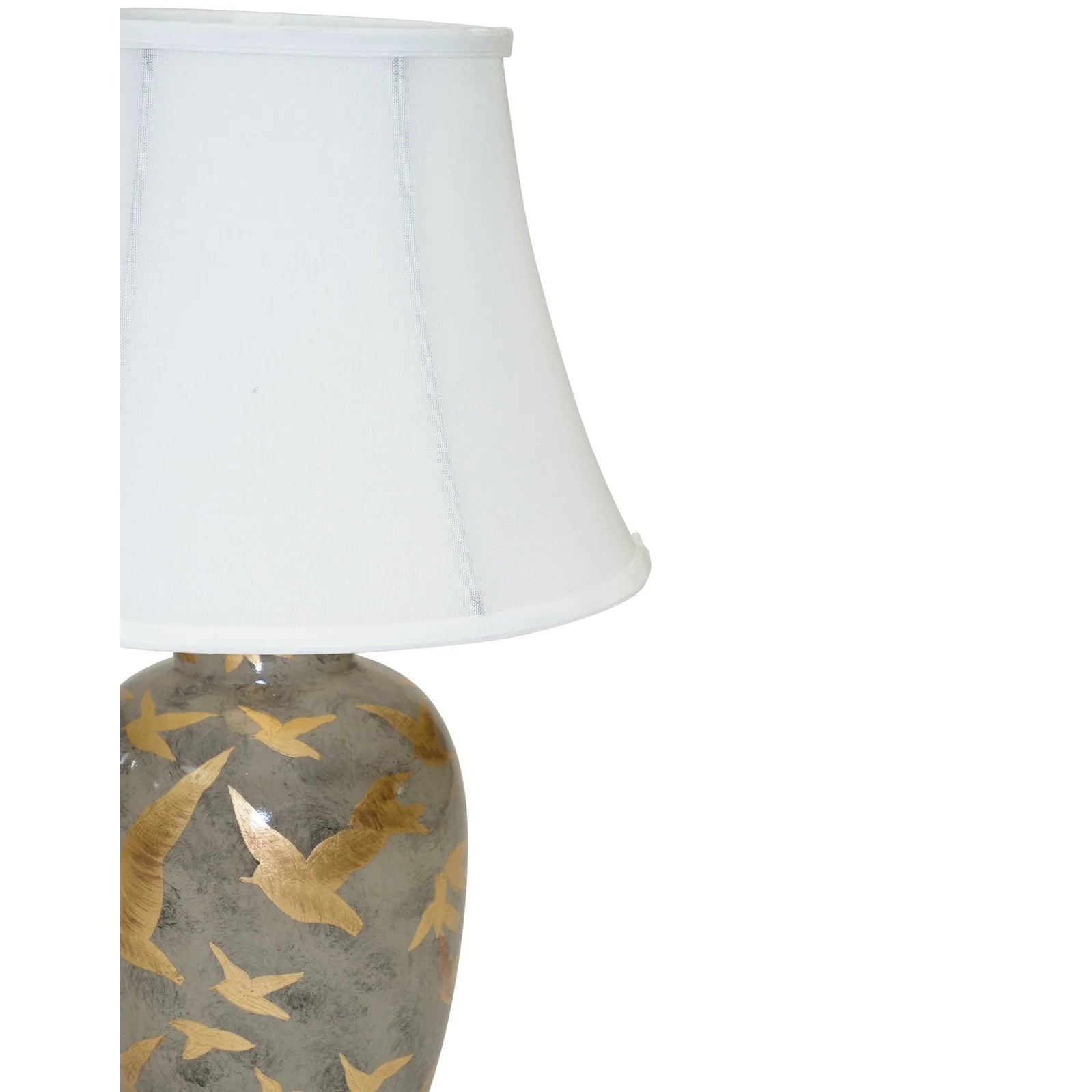 Ashford Small & Large Lamps - Charcoal Grey with Bird Pattern Finish - Perfect for Bedroom, Living Room & Office Decor