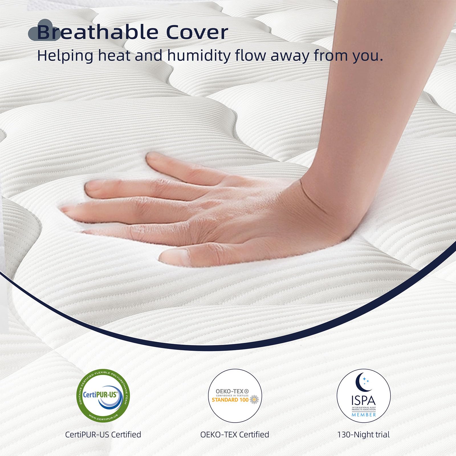 14 Inch King Size Hybrid Mattress in a Box - Zero Pressure Foam & Innerspring for Pressure Relief & Motion Isolation - Medium Firm - CertiPUR-US Certified - Perfect for Back Pain Relief & Couples Sharing Bed