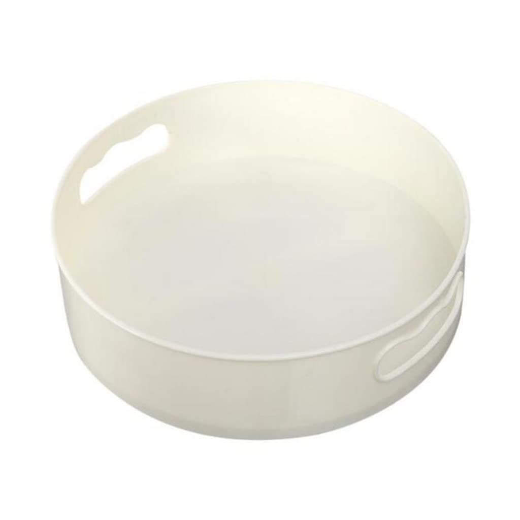 Rotating Storage Tray - Non-Slip Plastic Organizer for Fruits, Snacks & Dry Goods | Multi-Purpose Kitchen & Bathroom Desktop Organizer (White) | Perfect for Countertop Storage, Pantry Organization & Small Item Display