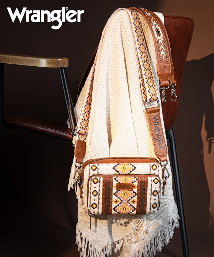 Wrangler Aztec Printed Crossbody Purse - Stylish Boho Shoulder Bag for Women | Perfect for Travel, Shopping & Everyday Use