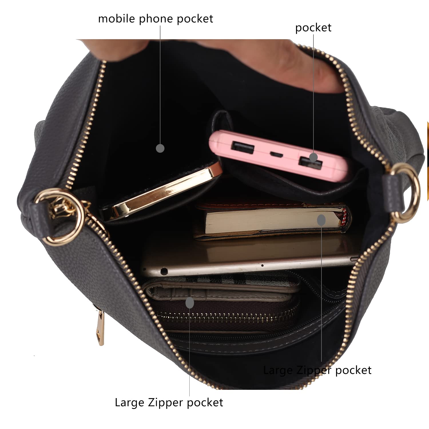 MKF Women's Crossbody Bags - PU Leather Shoulder Purse & Handbag - Medium Size Messenger Bag for Work, Travel & Everyday Use