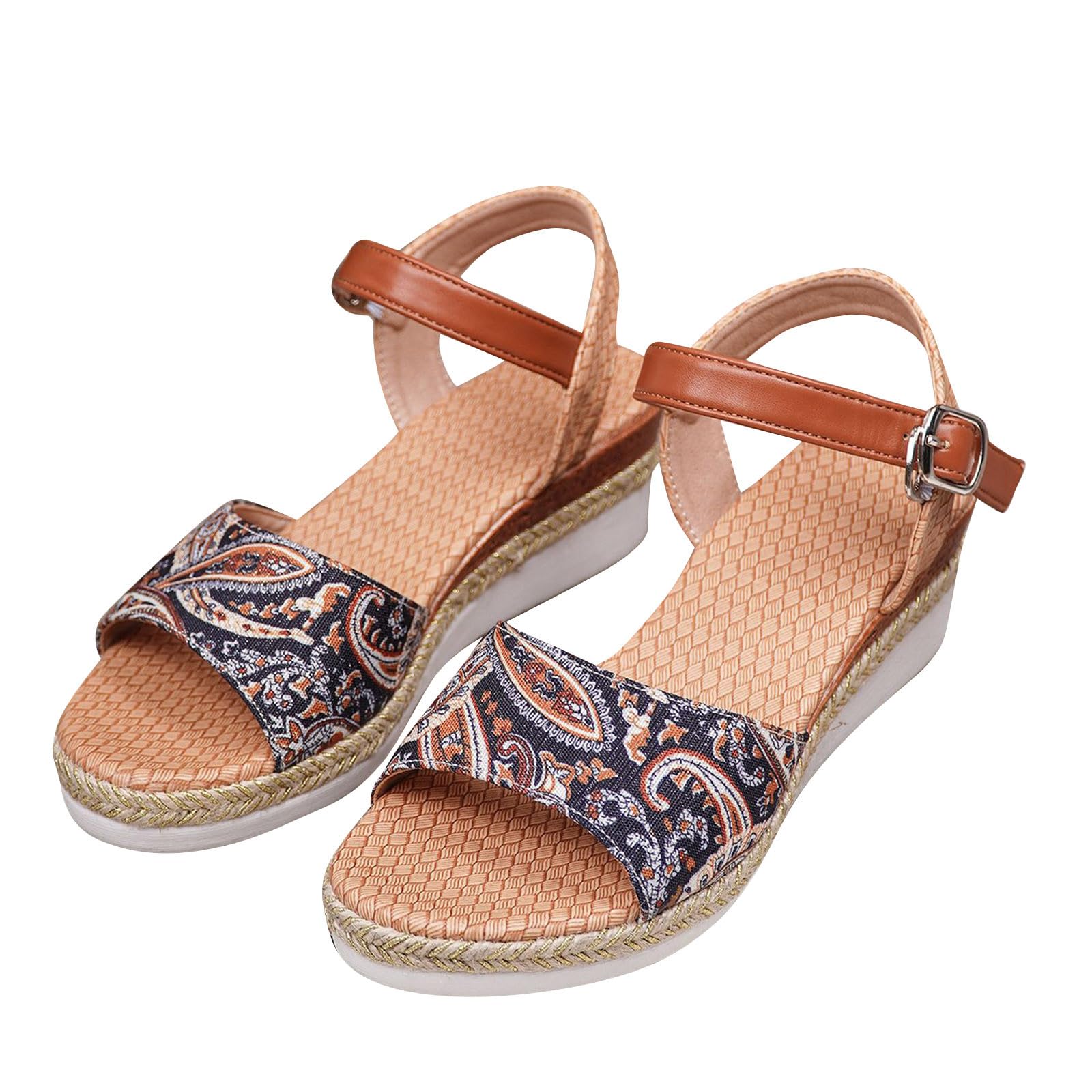 Women's Summer Wedge Sandals - Fish Mouth Roman Style Dressy Sandals for Women, Size 39 Black | Comfortable & Stylish for Beach, Party & Casual Outings
