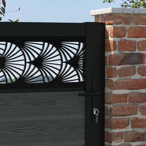 Classic Laurel Pedestrian Gate - Dark Grey Steel Walkway Entrance for Garden, Yard, and Driveway Security | Durable Outdoor Fence Gate for Home & Commercial Use