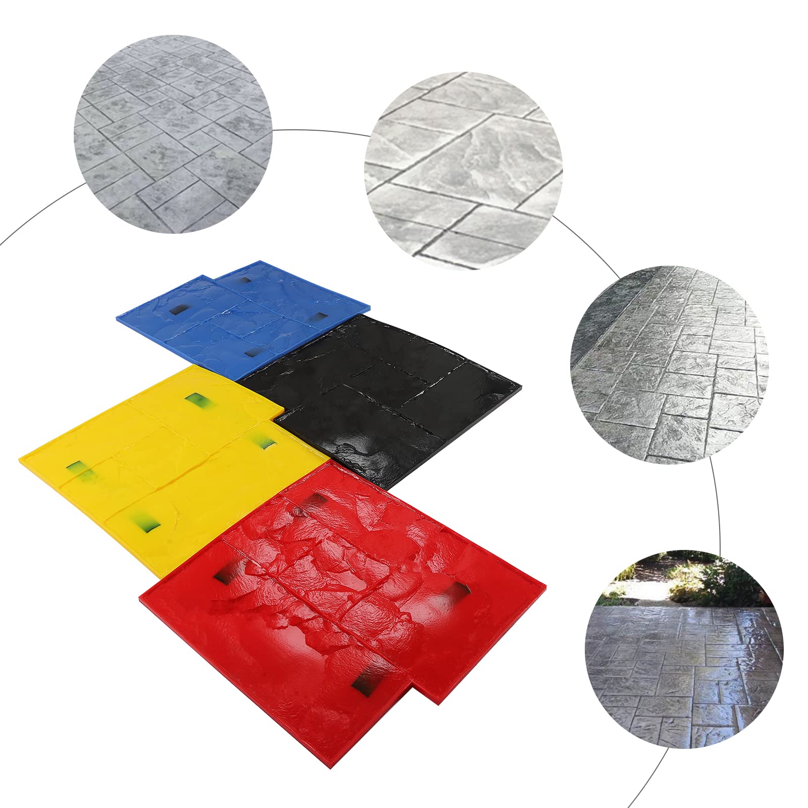 4-Piece Realistic Concrete Stamp Mats Set - 24