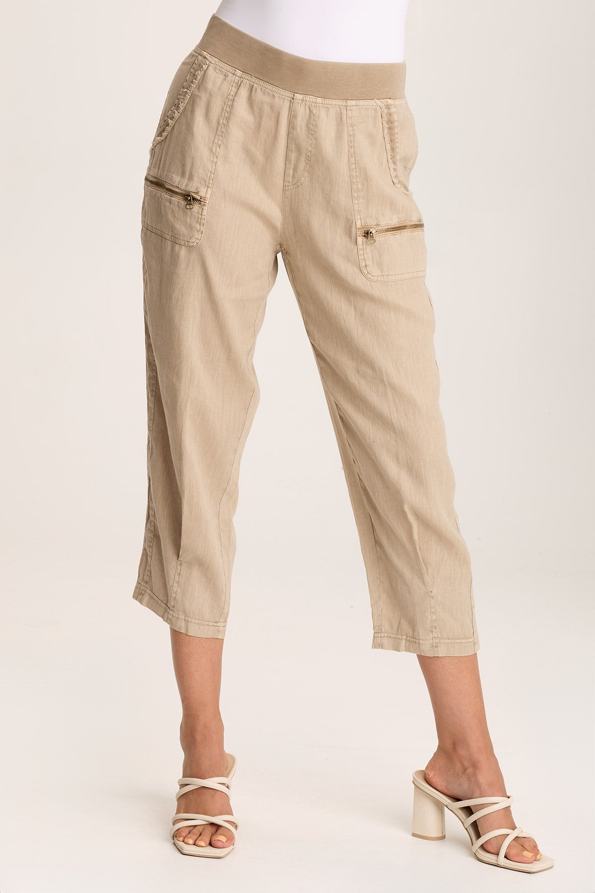 Camden Linen Tapered Crop Pants for Women - Breathable Summer Wide Leg Trousers | Perfect for Beach, Vacation & Casual Outfits