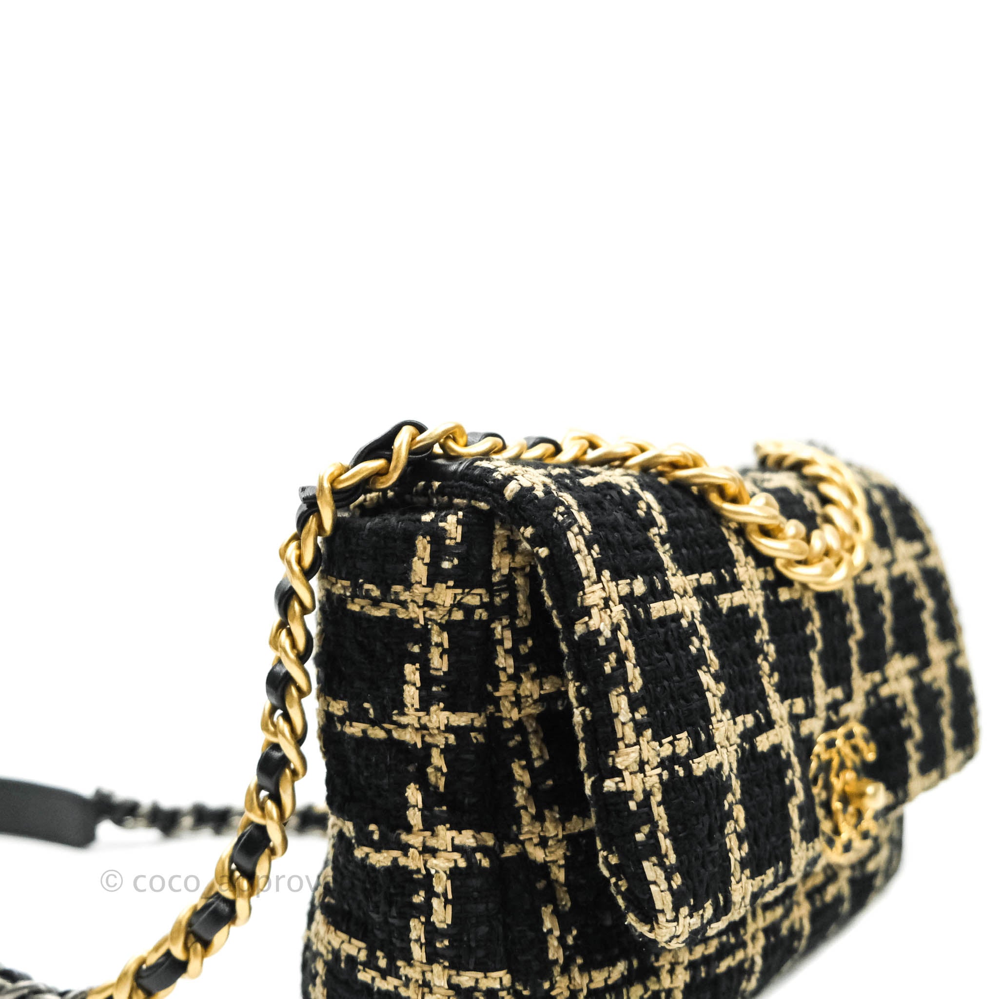 Chanel 19 Small Tweed Handbag in Black & Gold with Mixed Hardware - Luxury Crossbody Bag for Women, Perfect for Evening Events & Date Nights