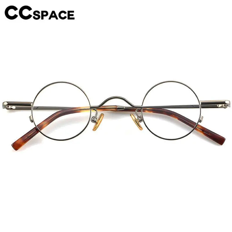 CCspace Unisex Full Rim Round Titanium Eyeglasses 56948 - Lightweight & Durable Frame for Men & Women - Perfect for Reading, Work & Everyday Use